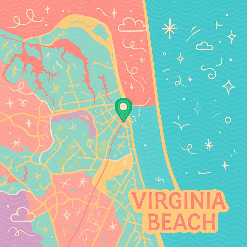 Virginia Beach and Norfolk map