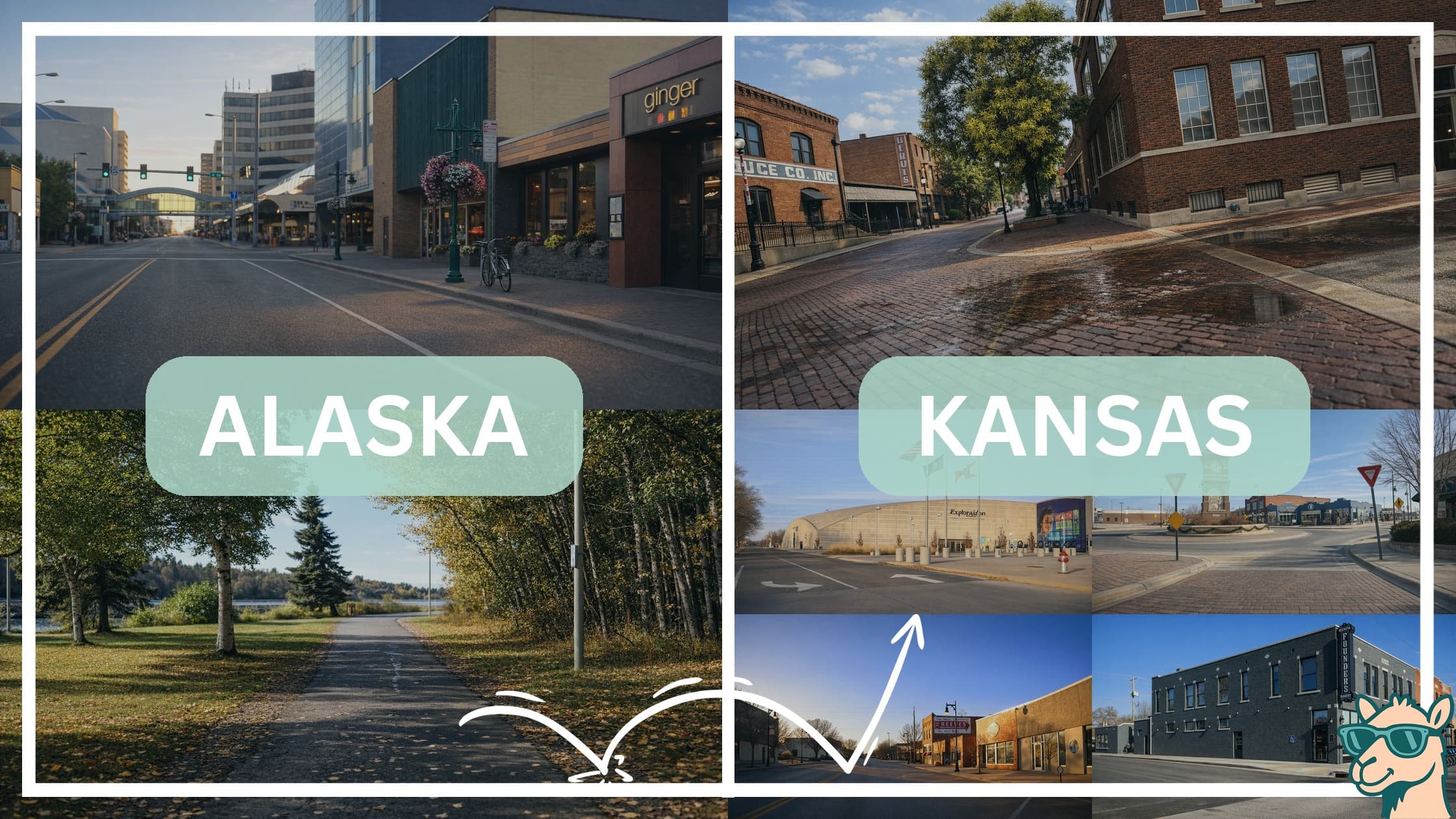comparison of hotspots between neighborhoods in Alaska and Kansas
