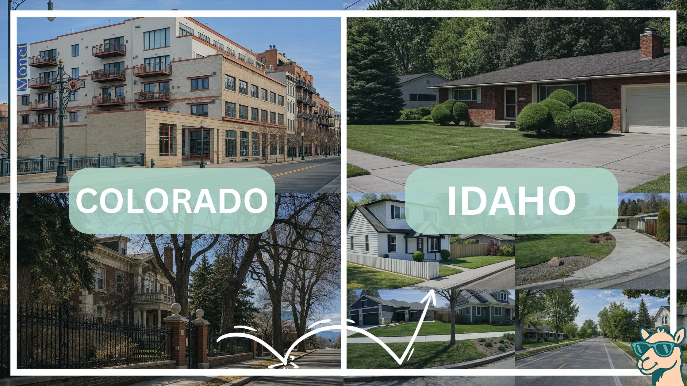 comparison of housing options and types between neighborhoods in Colorado and Idaho