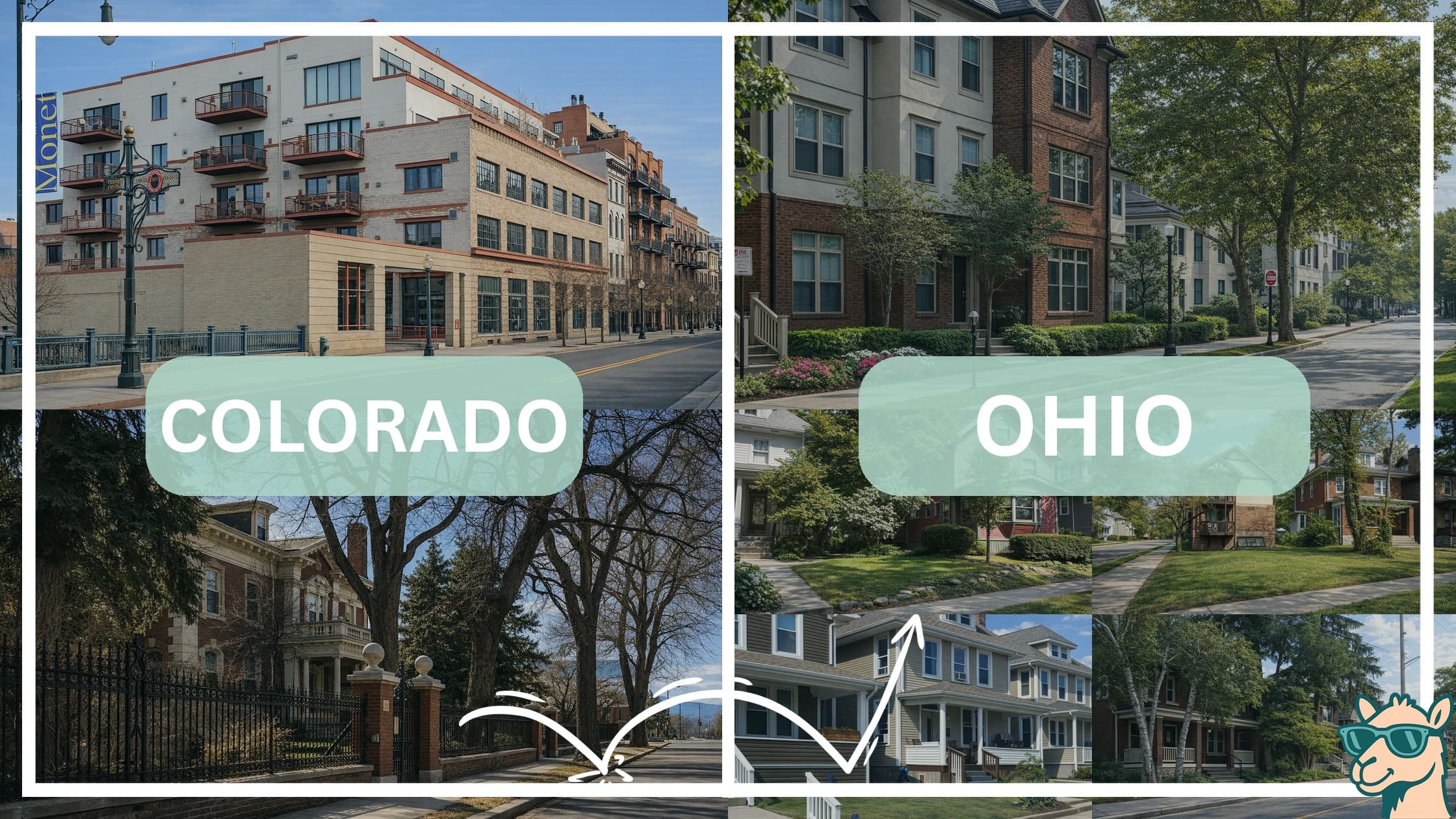 comparison of housing options and types between neighborhoods in Colorado and Ohio