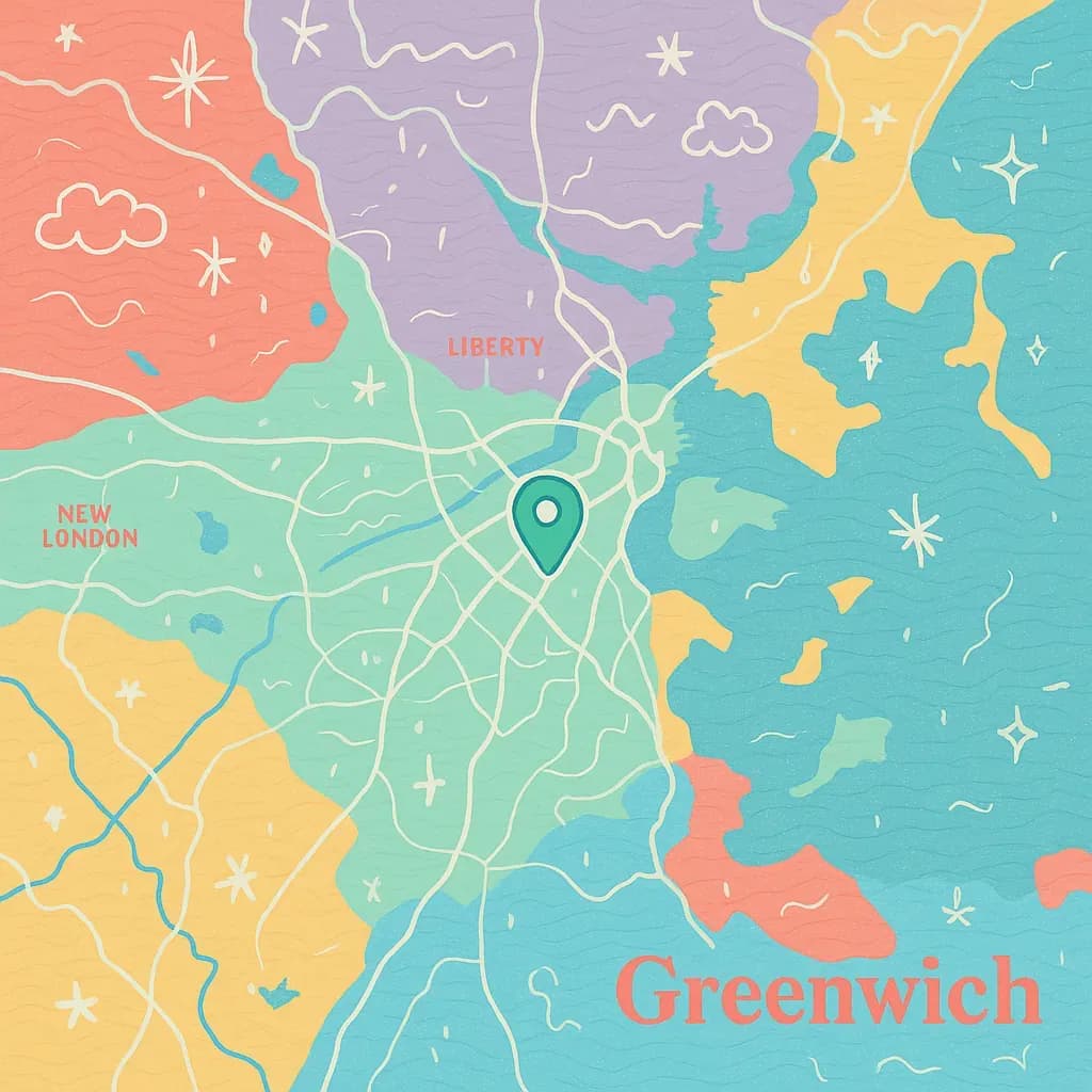 New London and Groton map