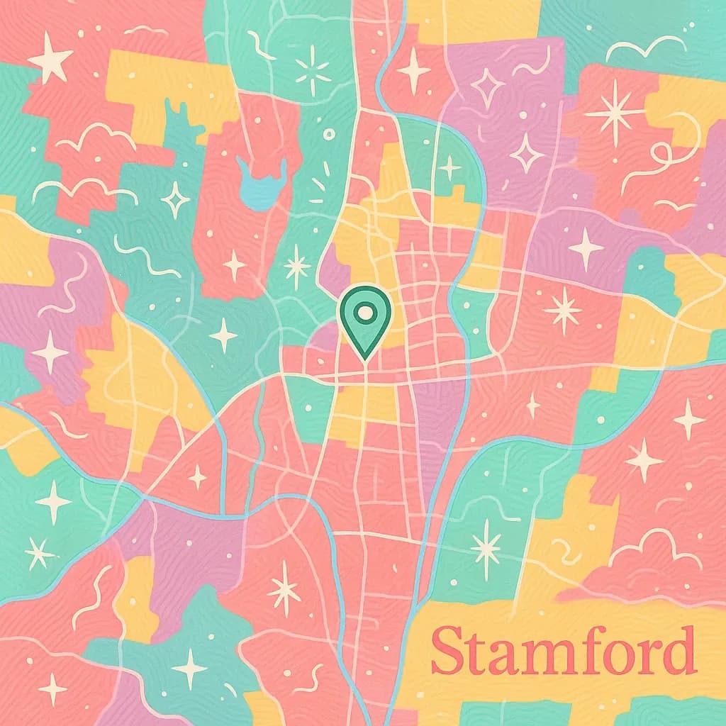 Stamford and Norwalk map