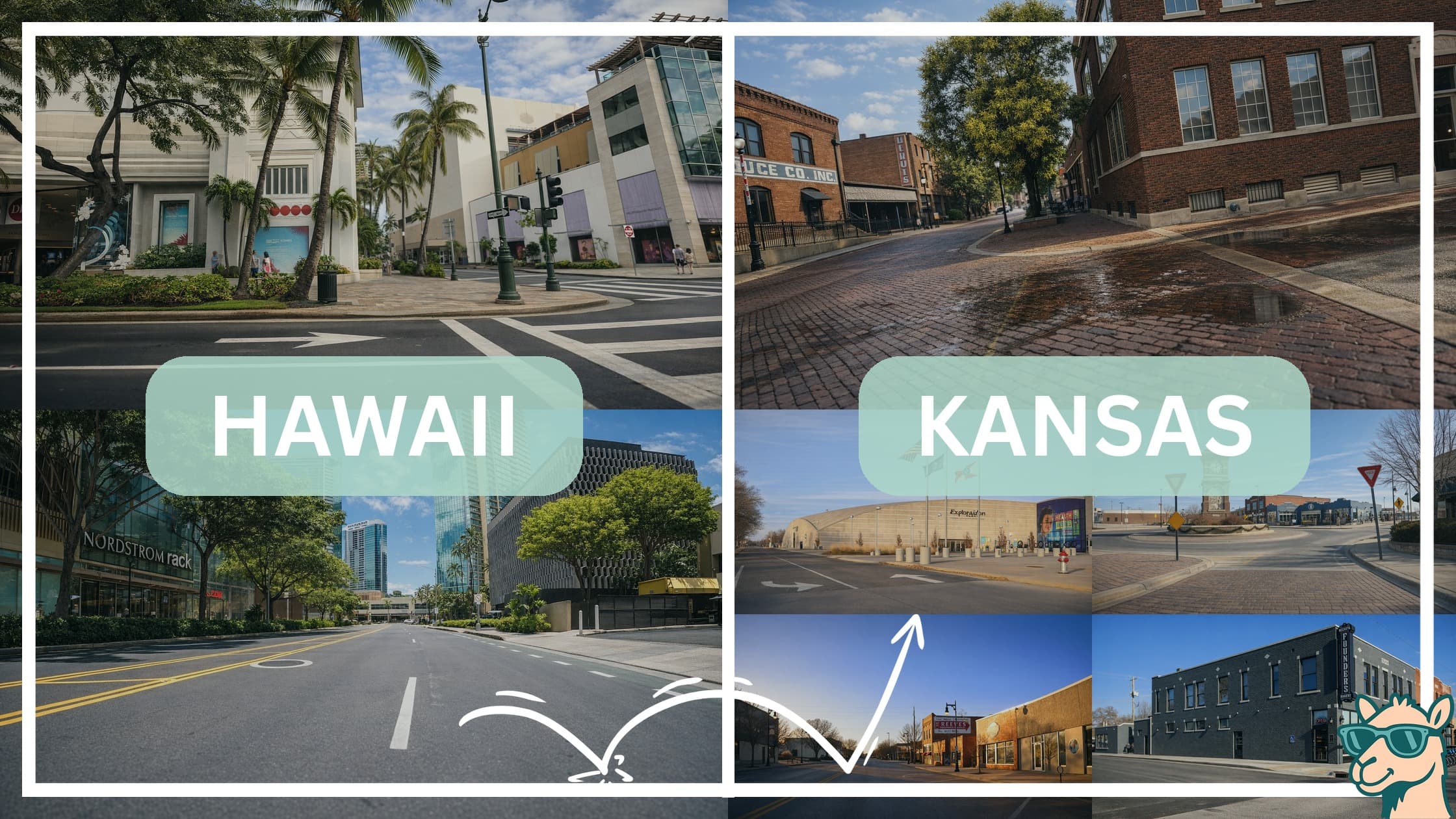comparison of hotspots between neighborhoods in Hawaii and Kansas