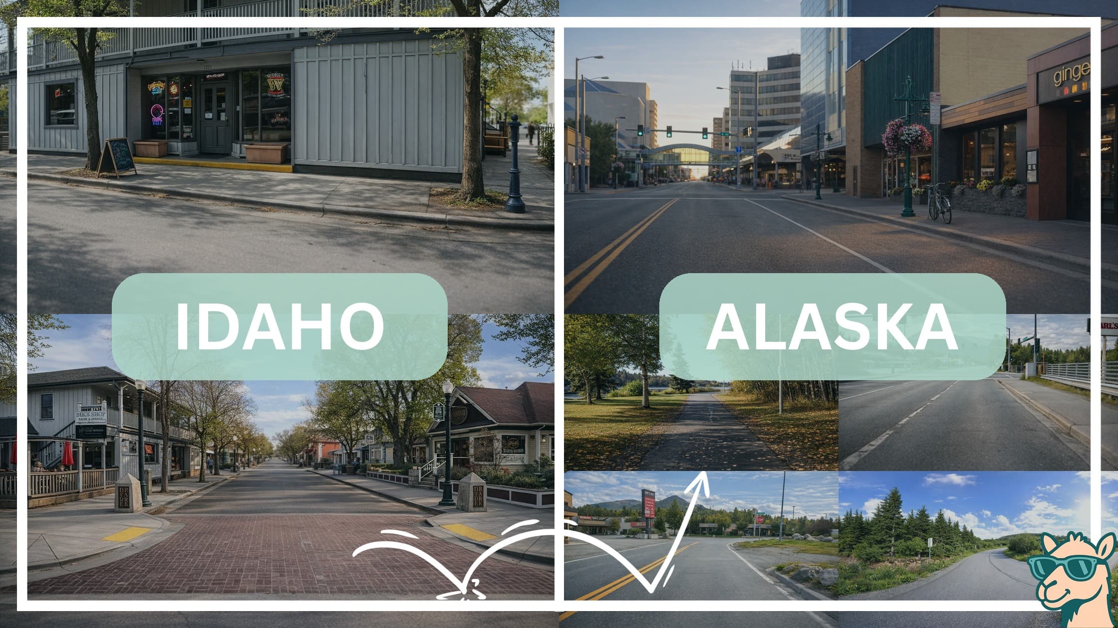 comparison of hotspots between neighborhoods in Idaho and Alaska