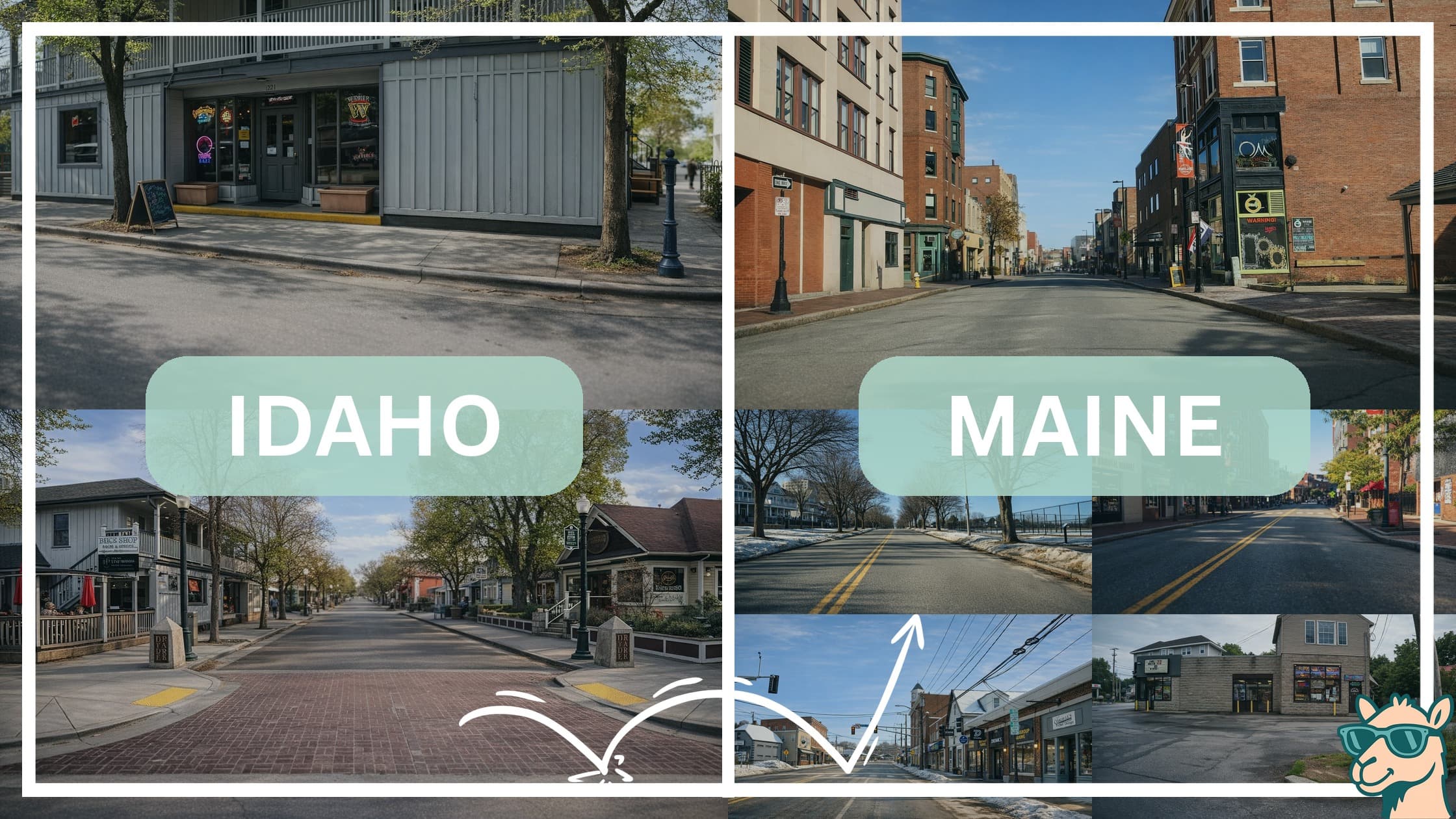 comparison of hotspots between neighborhoods in Idaho and Maine