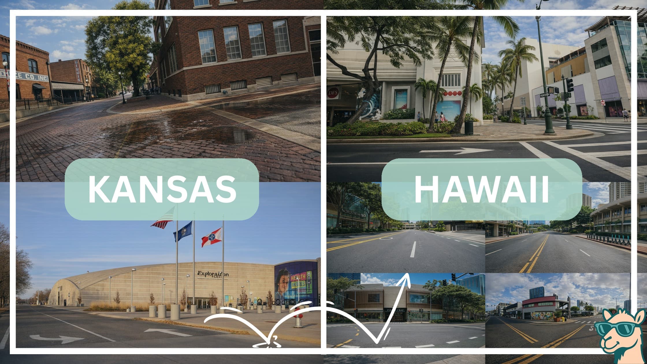 comparison of hotspots between neighborhoods in Kansas and Hawaii