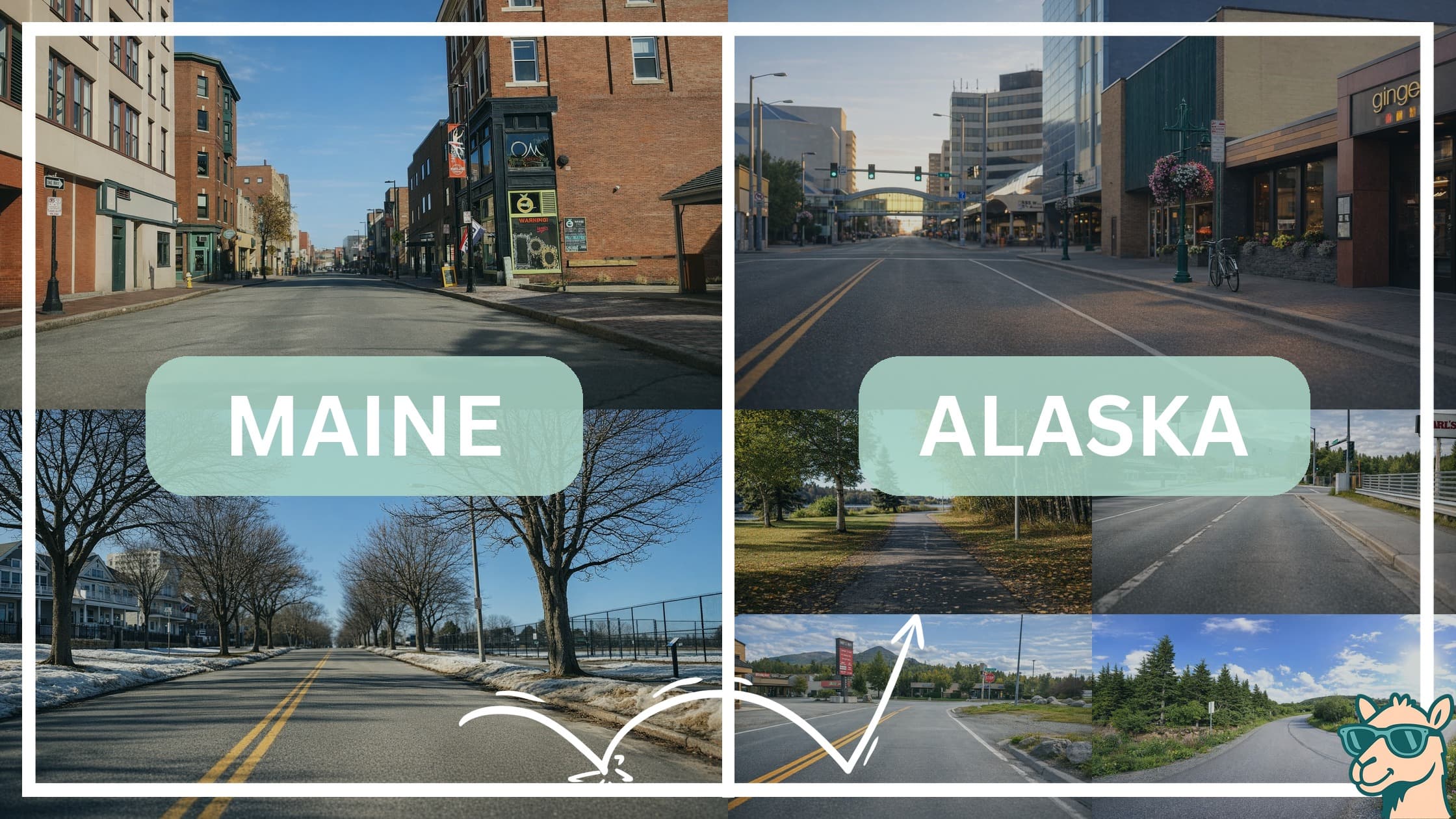 comparison of hotspots between neighborhoods in Maine and Alaska