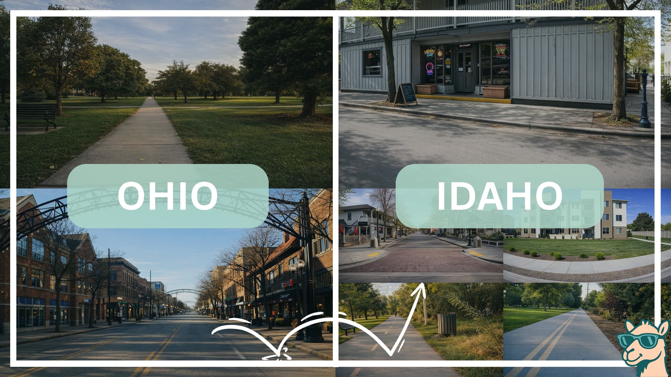 comparison of hotspots between neighborhoods in Ohio and Idaho