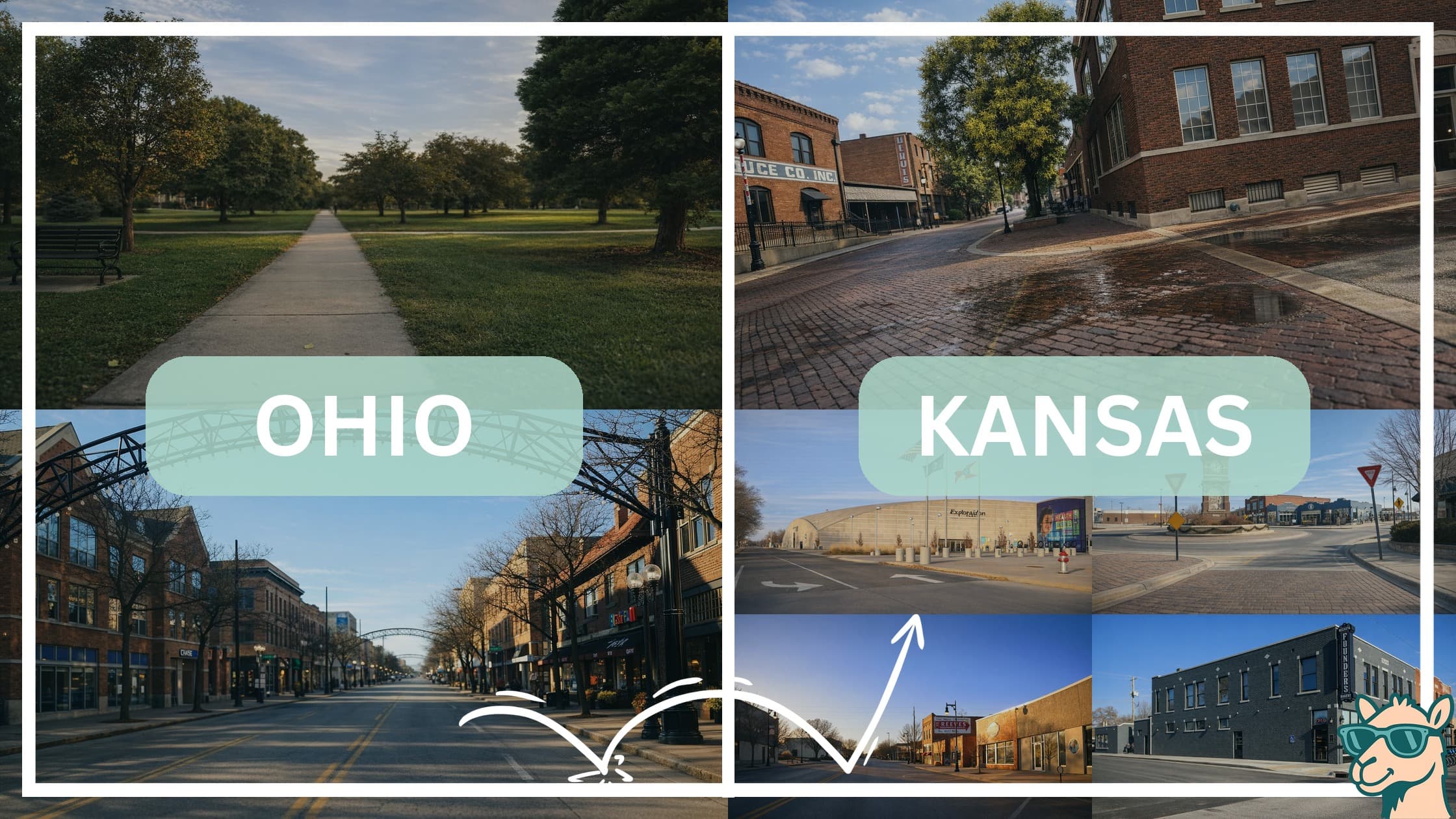 comparison of hotspots between neighborhoods in Ohio and Kansas