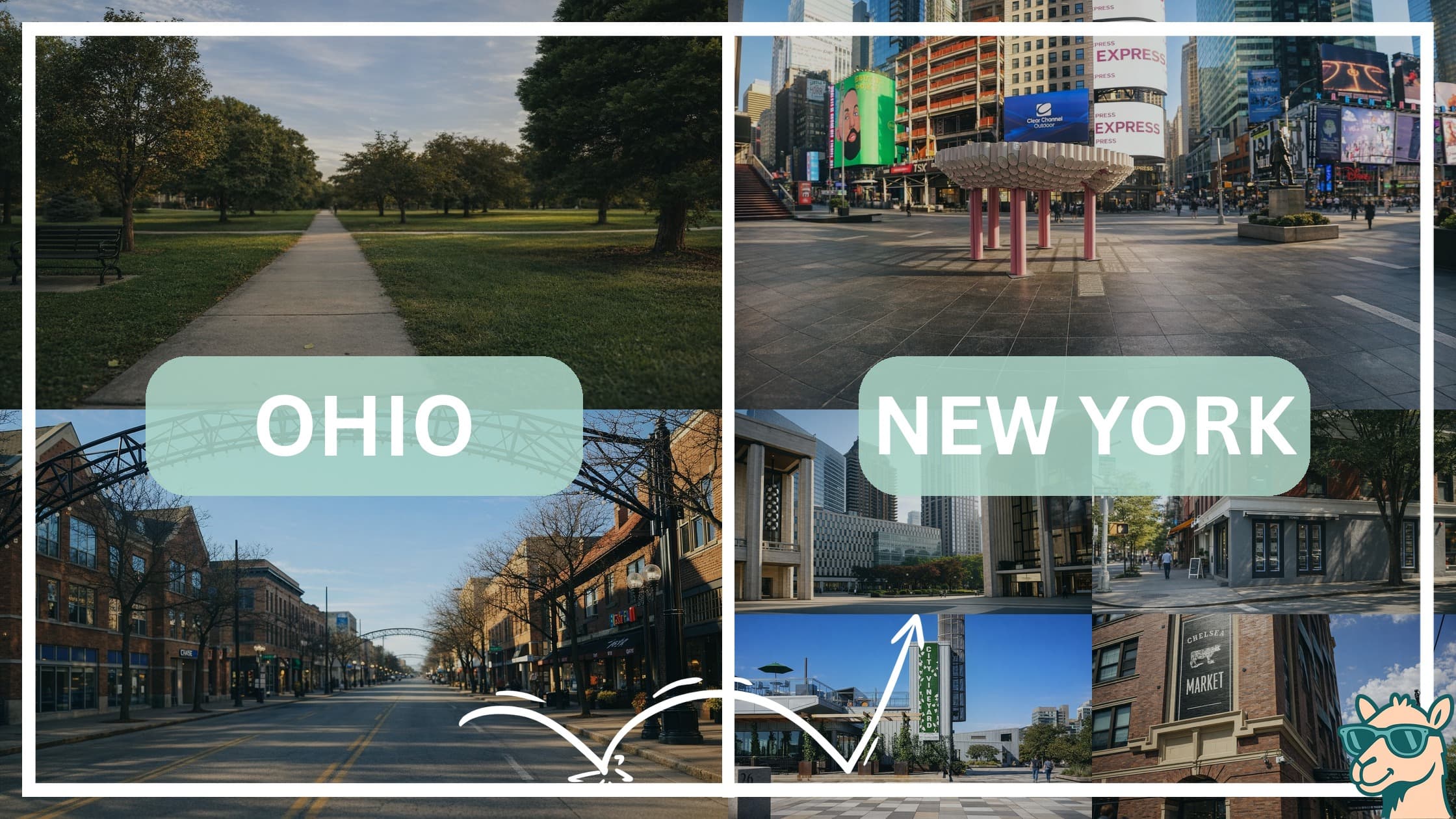 comparison of hotspots between neighborhoods in Ohio and New York