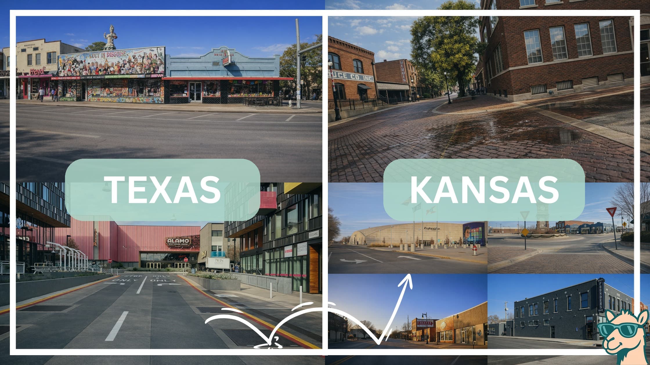 comparison of hotspots between neighborhoods in Texas and Kansas
