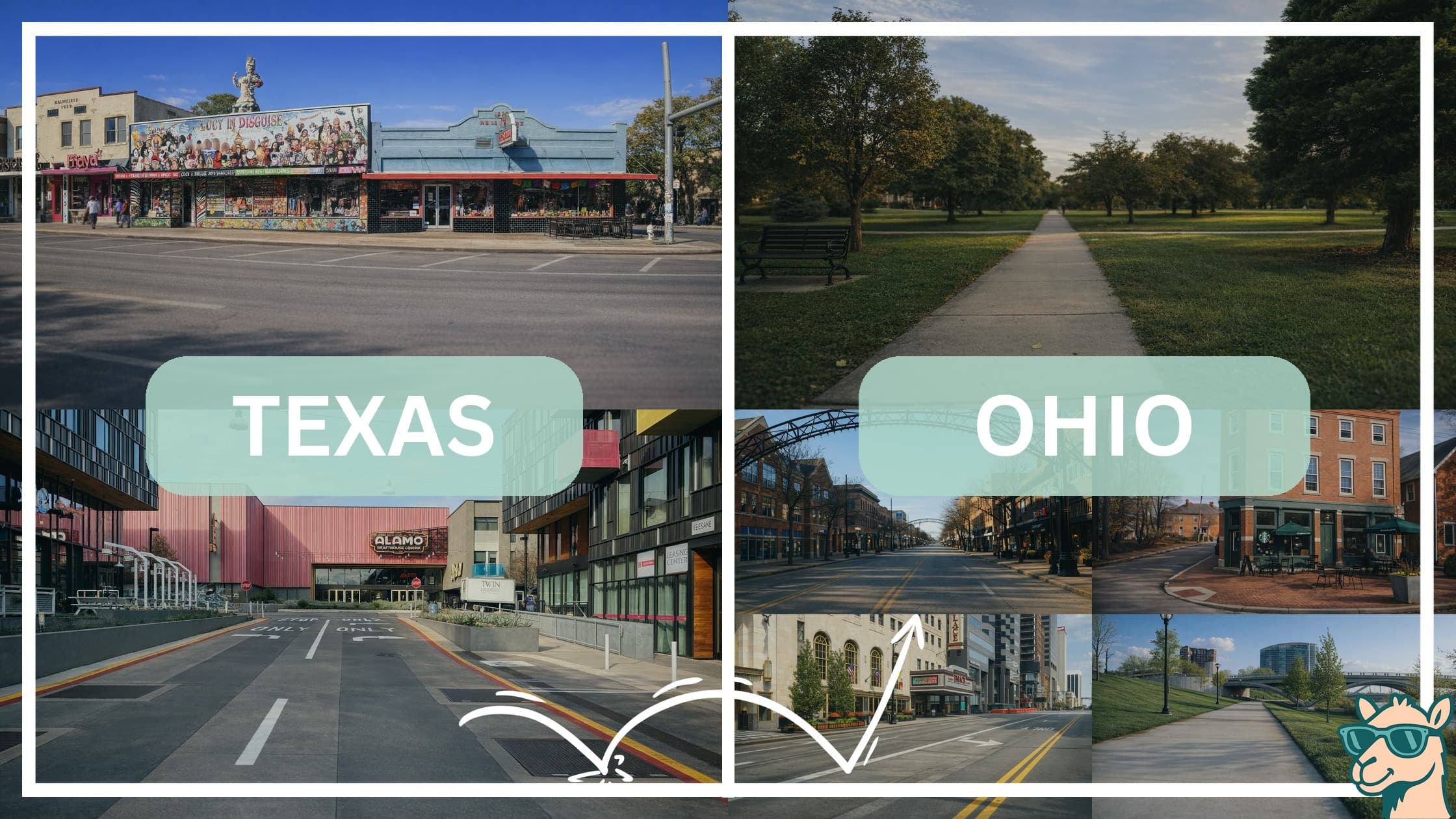 comparison of hotspots between neighborhoods in Texas and Ohio