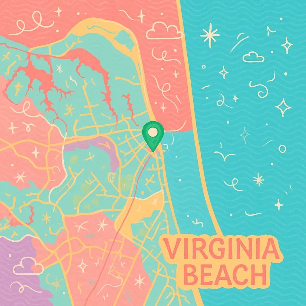 Virginia Beach and Norfolk map