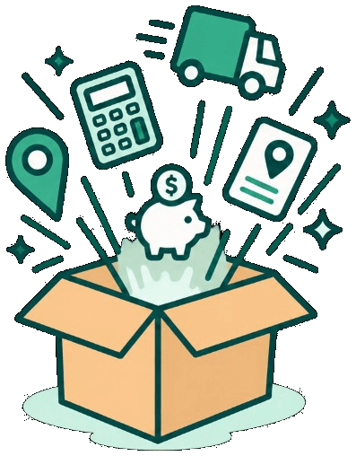 Moving box with estimate tools bursting out