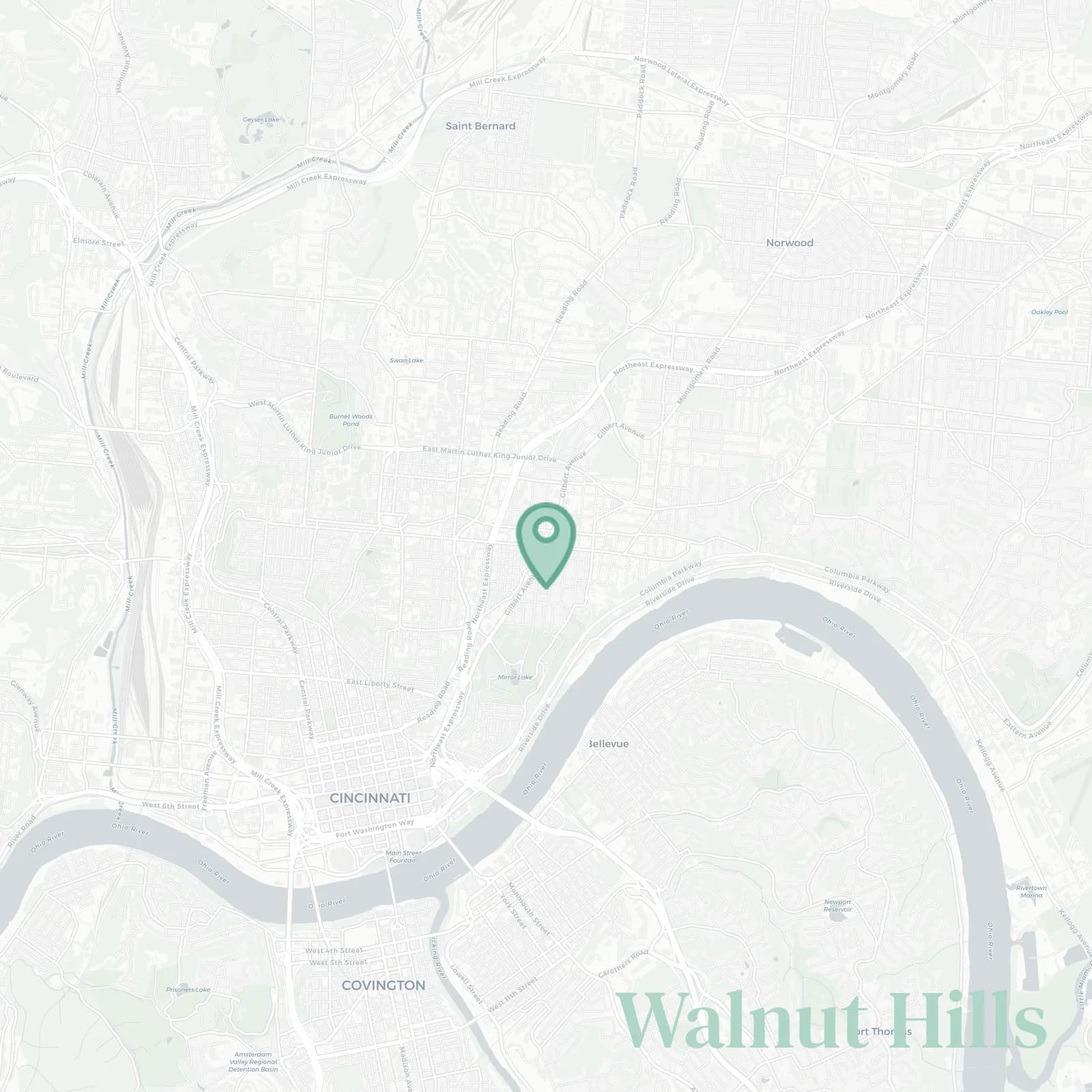 Walnut Hills map