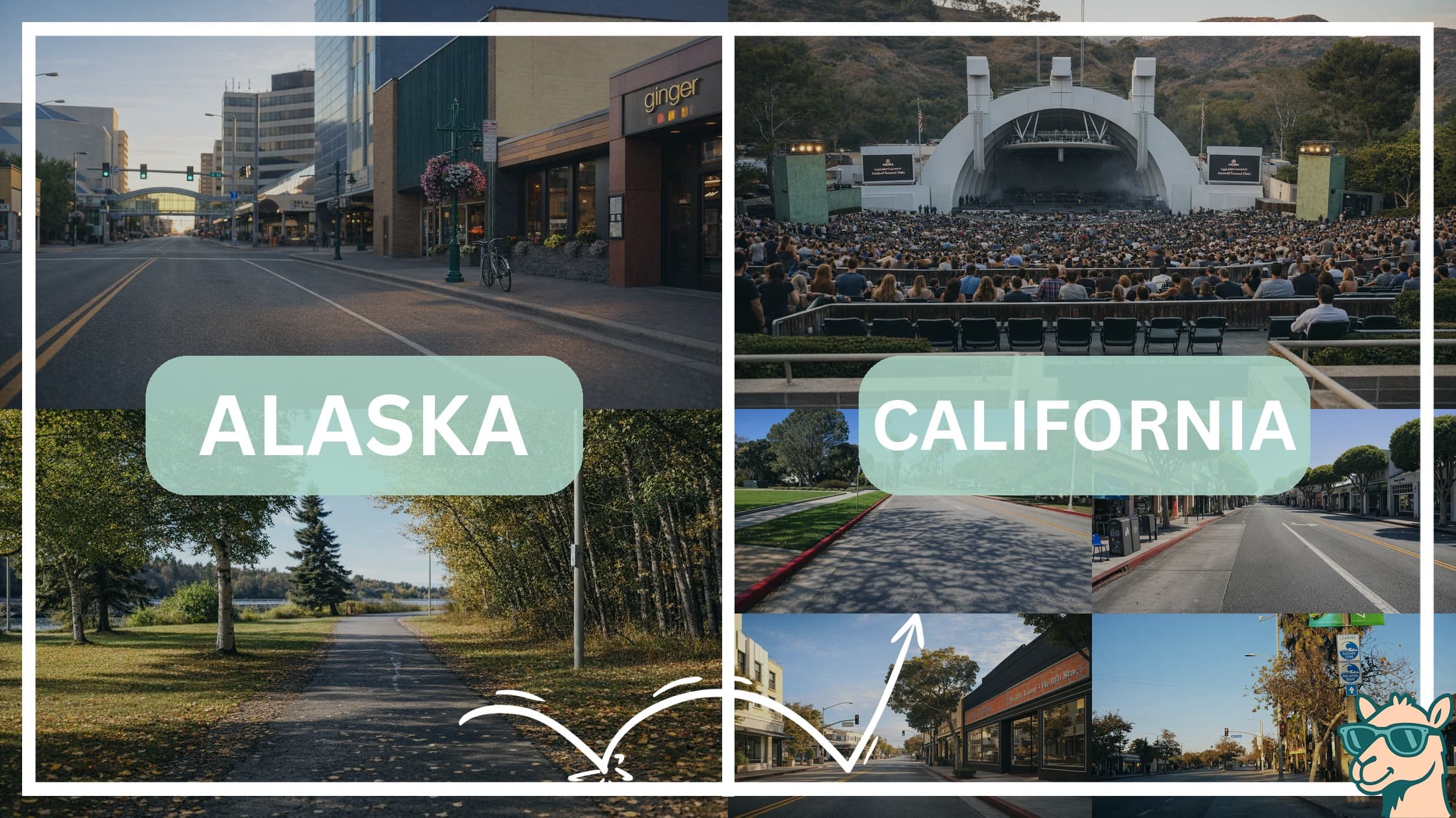 comparison of hotspots between neighborhoods in Alaska and California