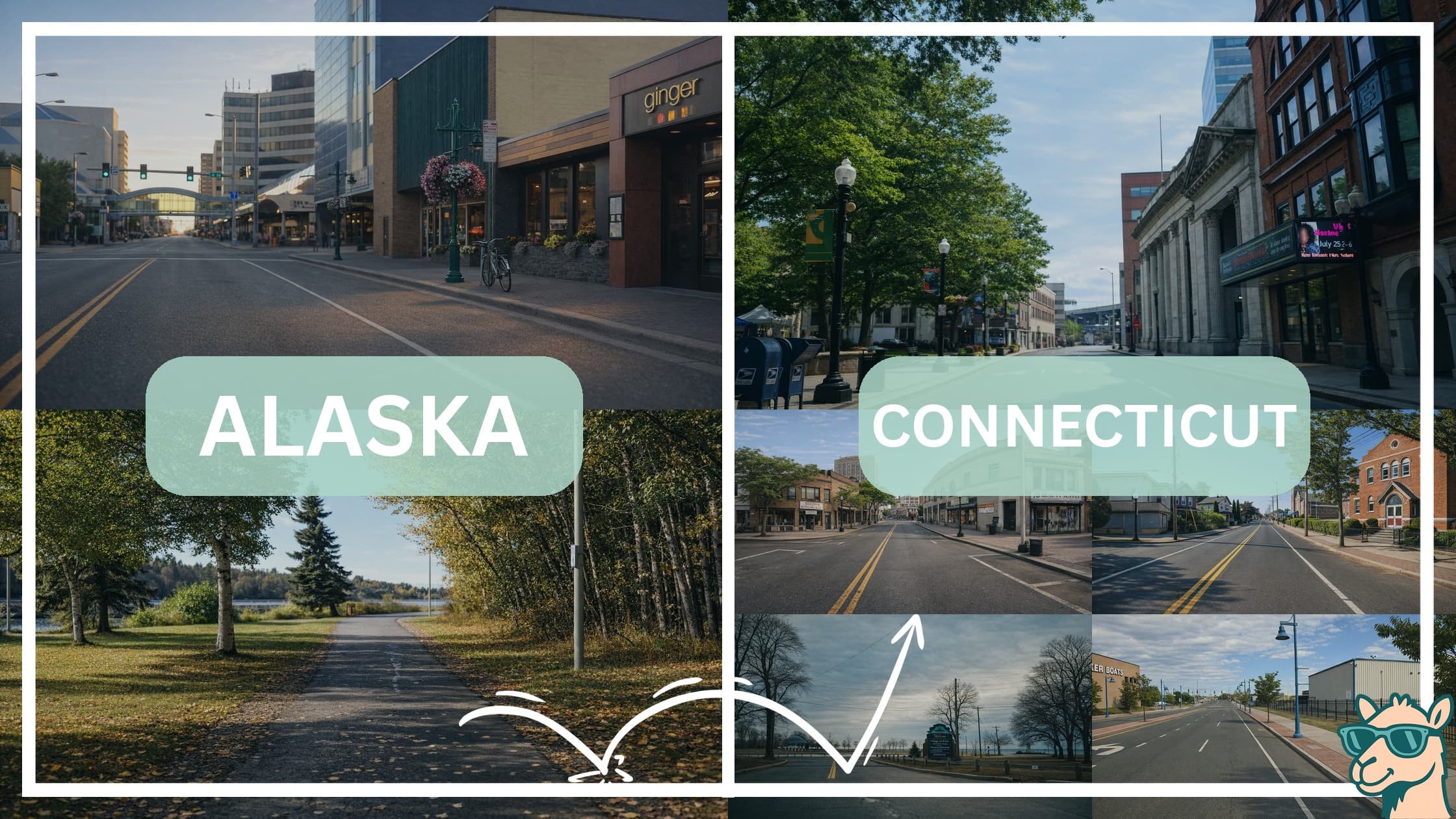 comparison of hotspots between neighborhoods in Alaska and Connecticut