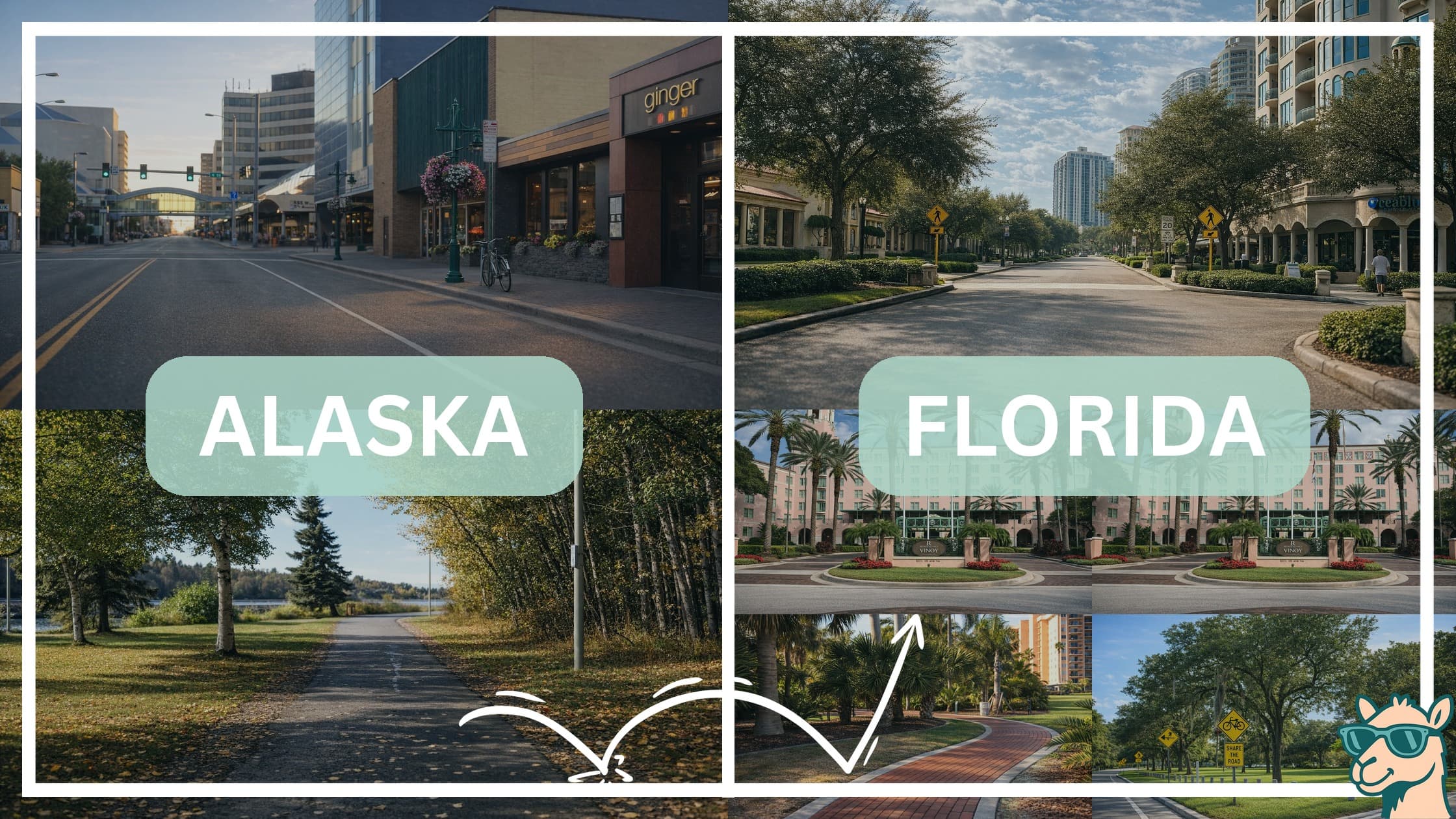 comparison of hotspots between neighborhoods in Alaska and Florida