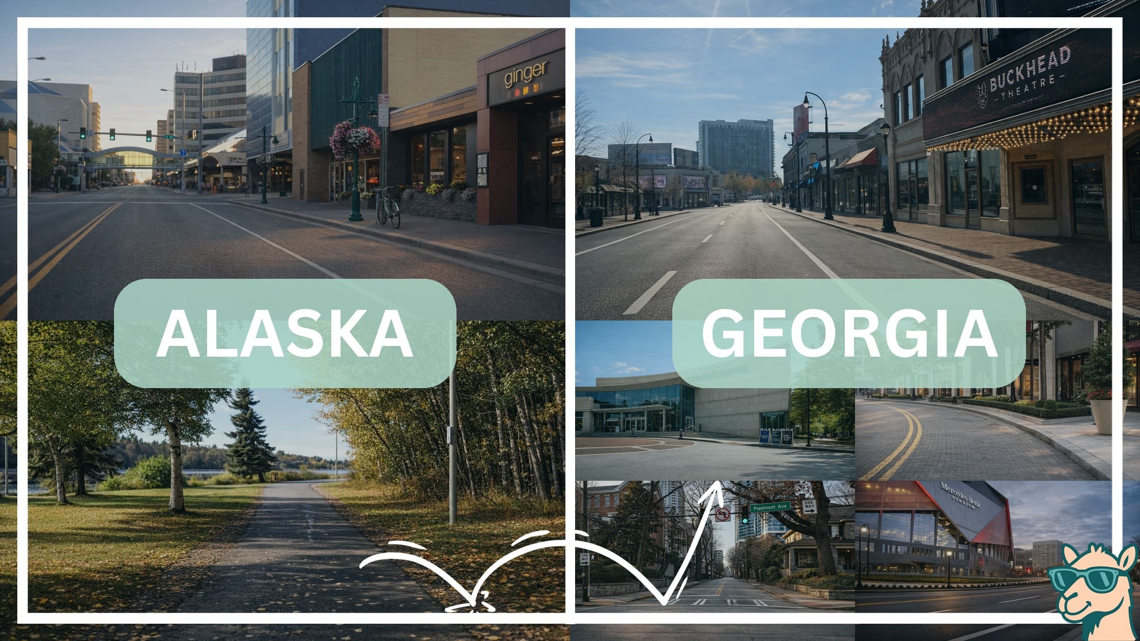 comparison of hotspots between neighborhoods in Alaska and Georgia