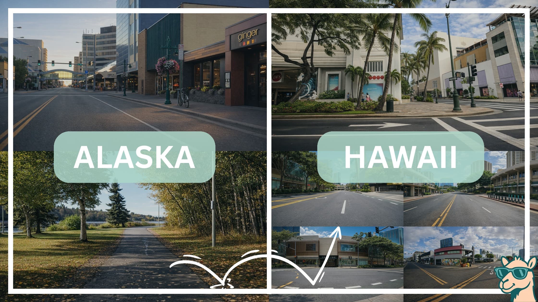comparison of hotspots between neighborhoods in Alaska and Hawaii