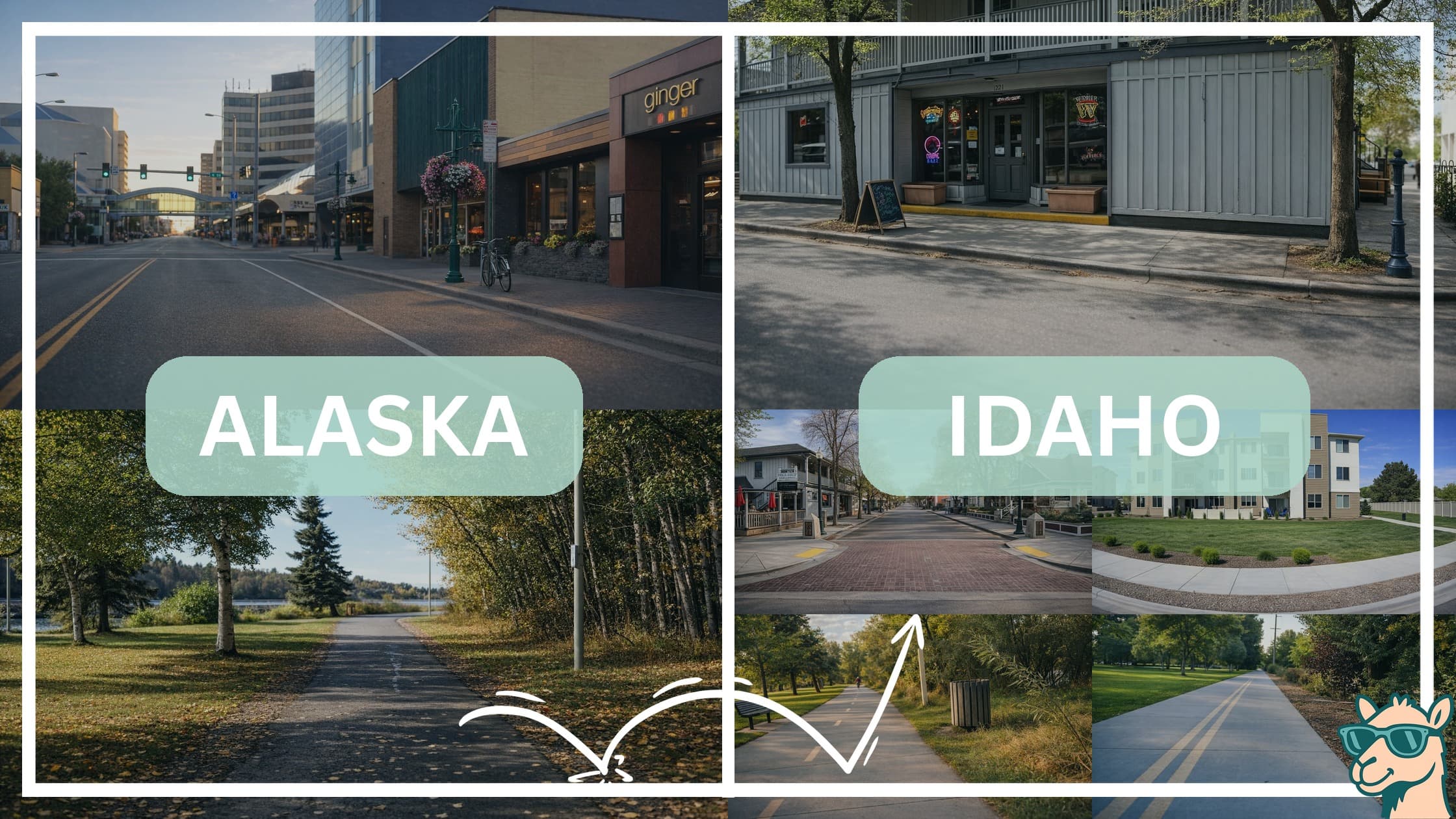 comparison of hotspots between neighborhoods in Alaska and Idaho