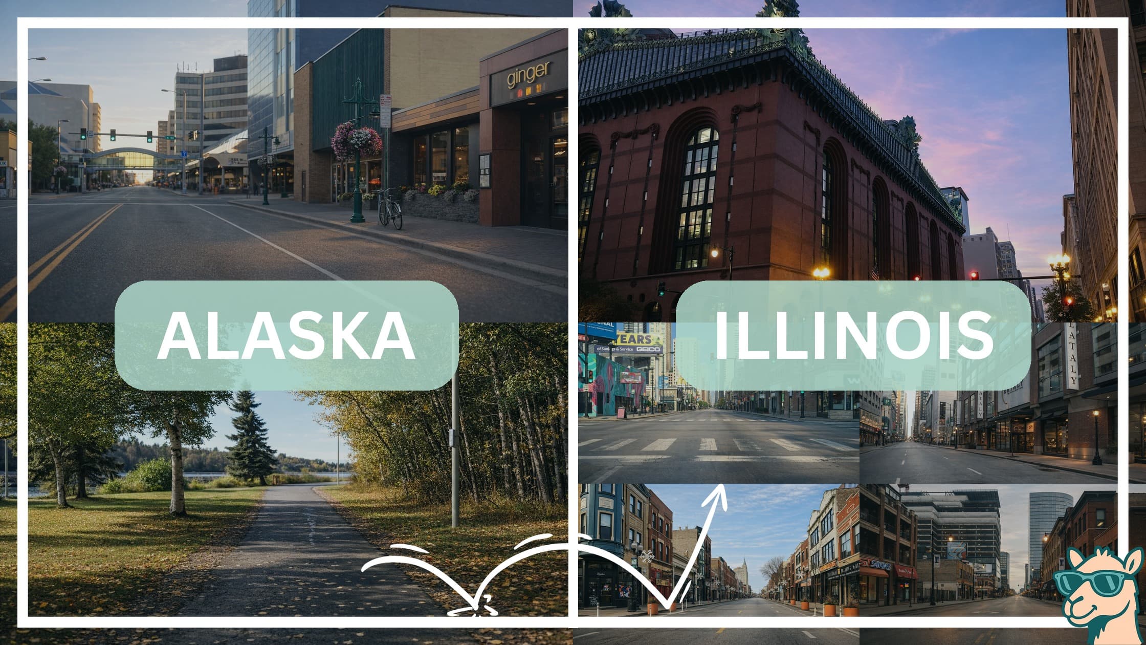 comparison of hotspots between neighborhoods in Alaska and Illinois