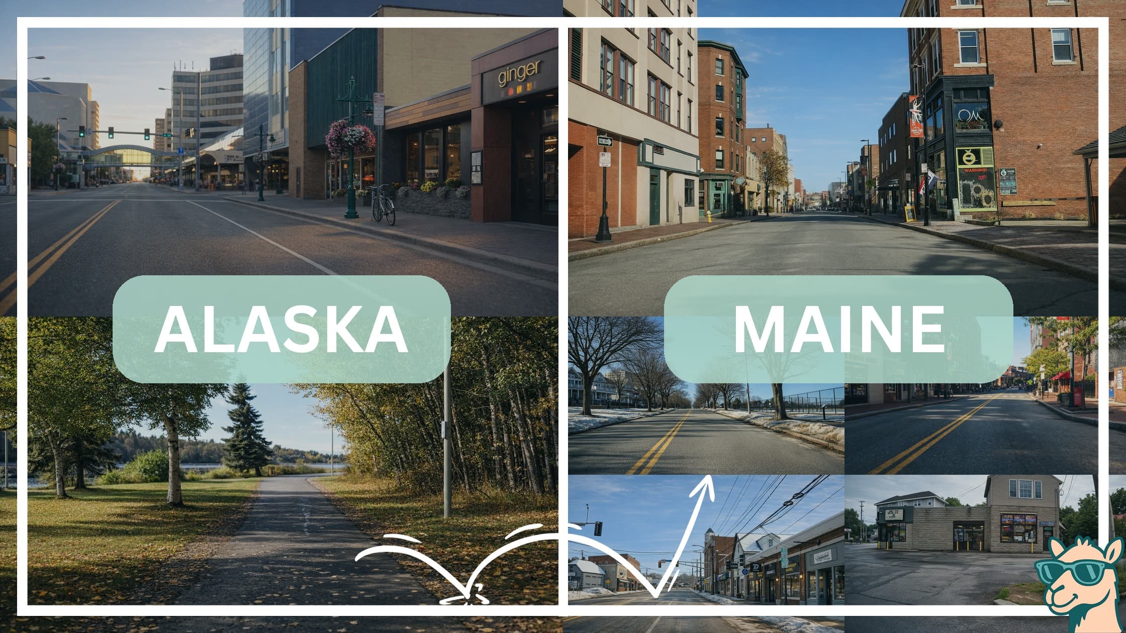 comparison of hotspots between neighborhoods in Alaska and Maine
