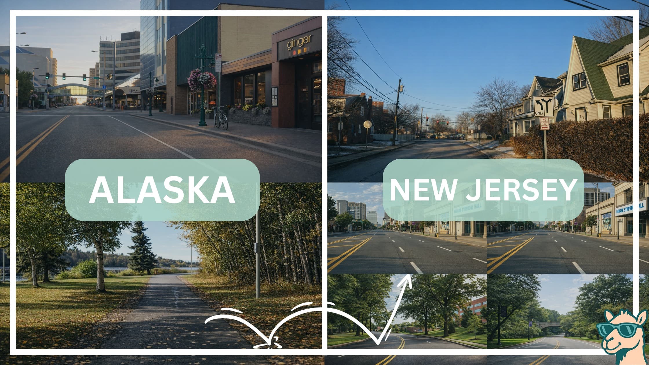 comparison of hotspots between neighborhoods in Alaska and New Jersey