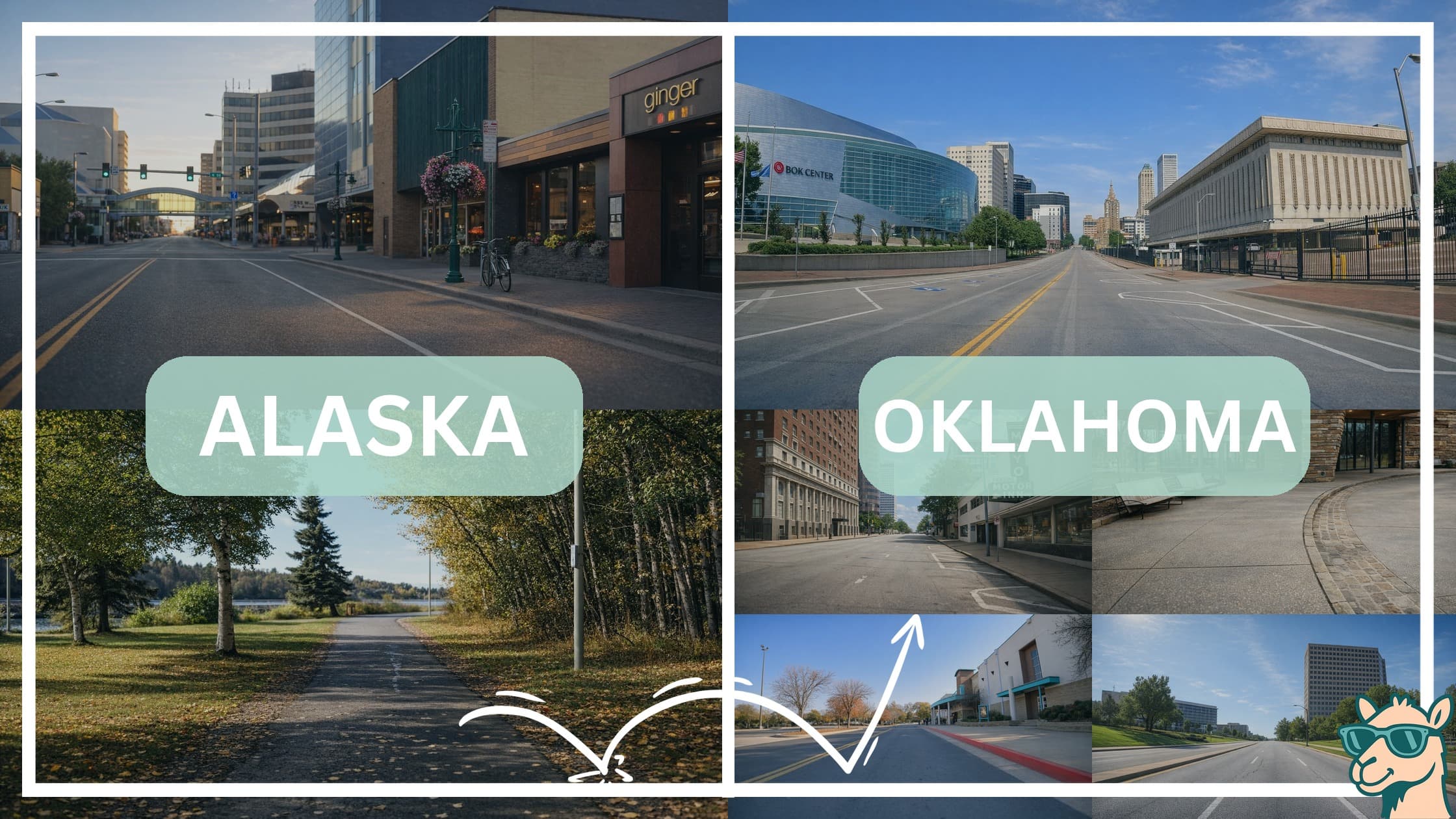 comparison of hotspots between neighborhoods in Alaska and Oklahoma