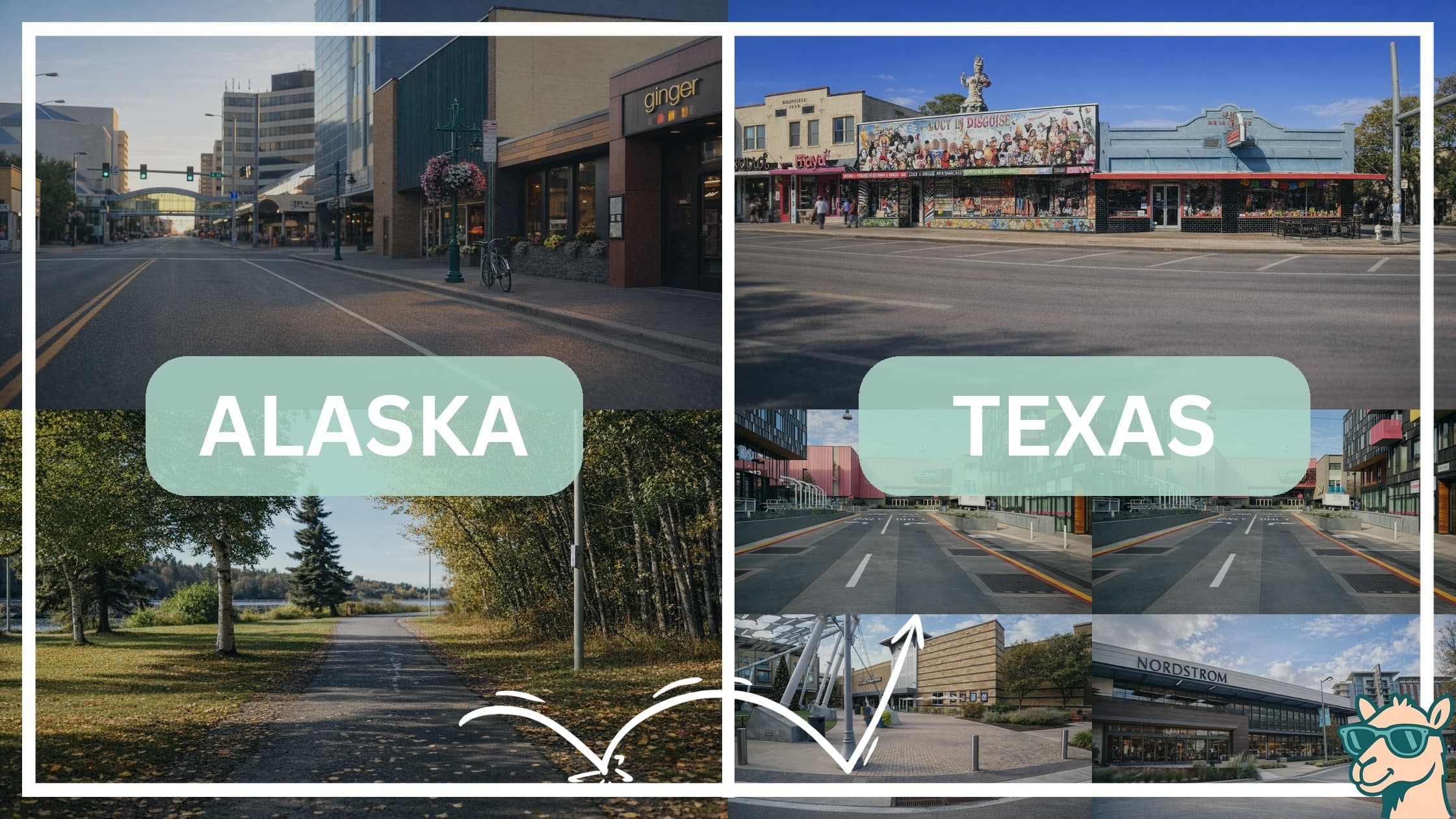 comparison of hotspots between neighborhoods in Alaska and Texas