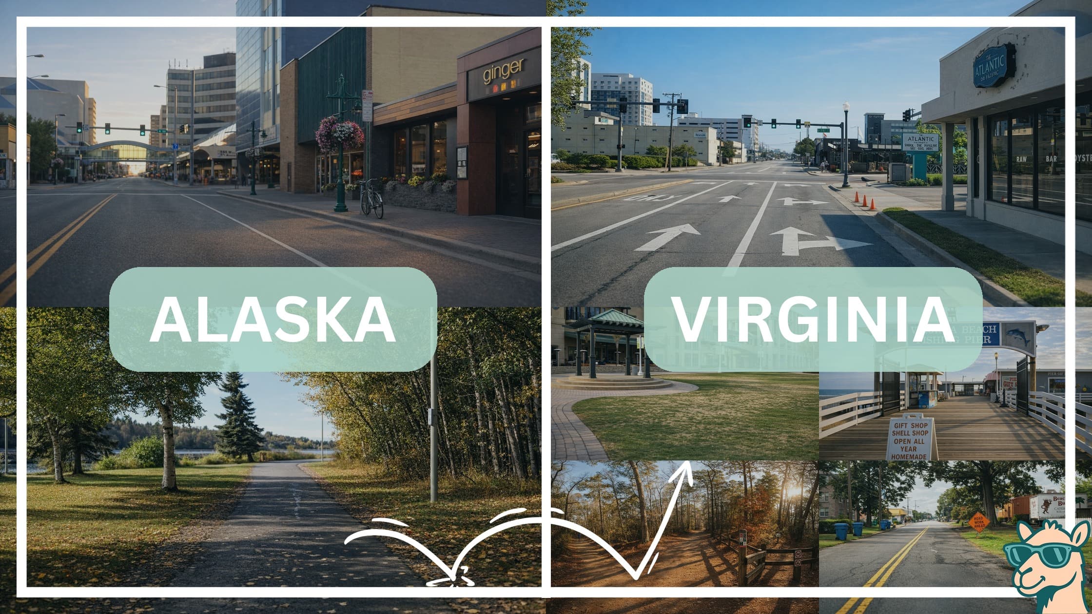 comparison of hotspots between neighborhoods in Alaska and Virginia