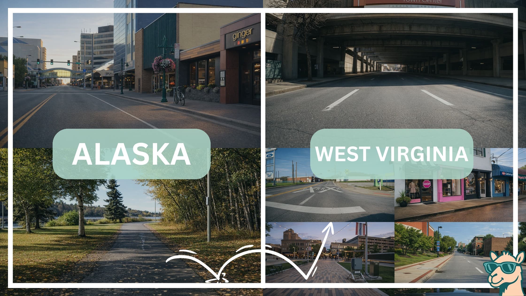 comparison of hotspots between neighborhoods in Alaska and West Virginia