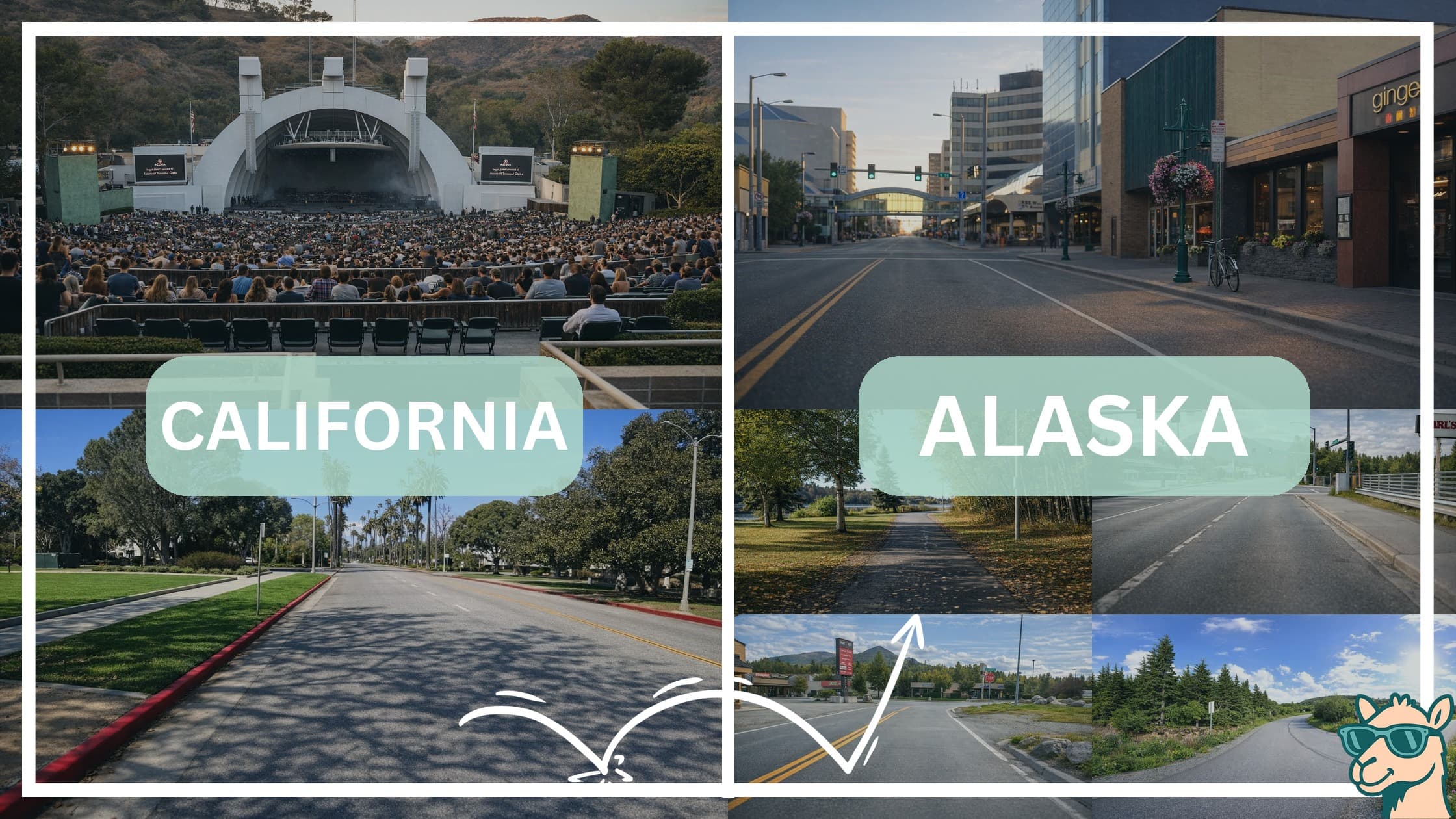 comparison of hotspots between neighborhoods in California and Alaska