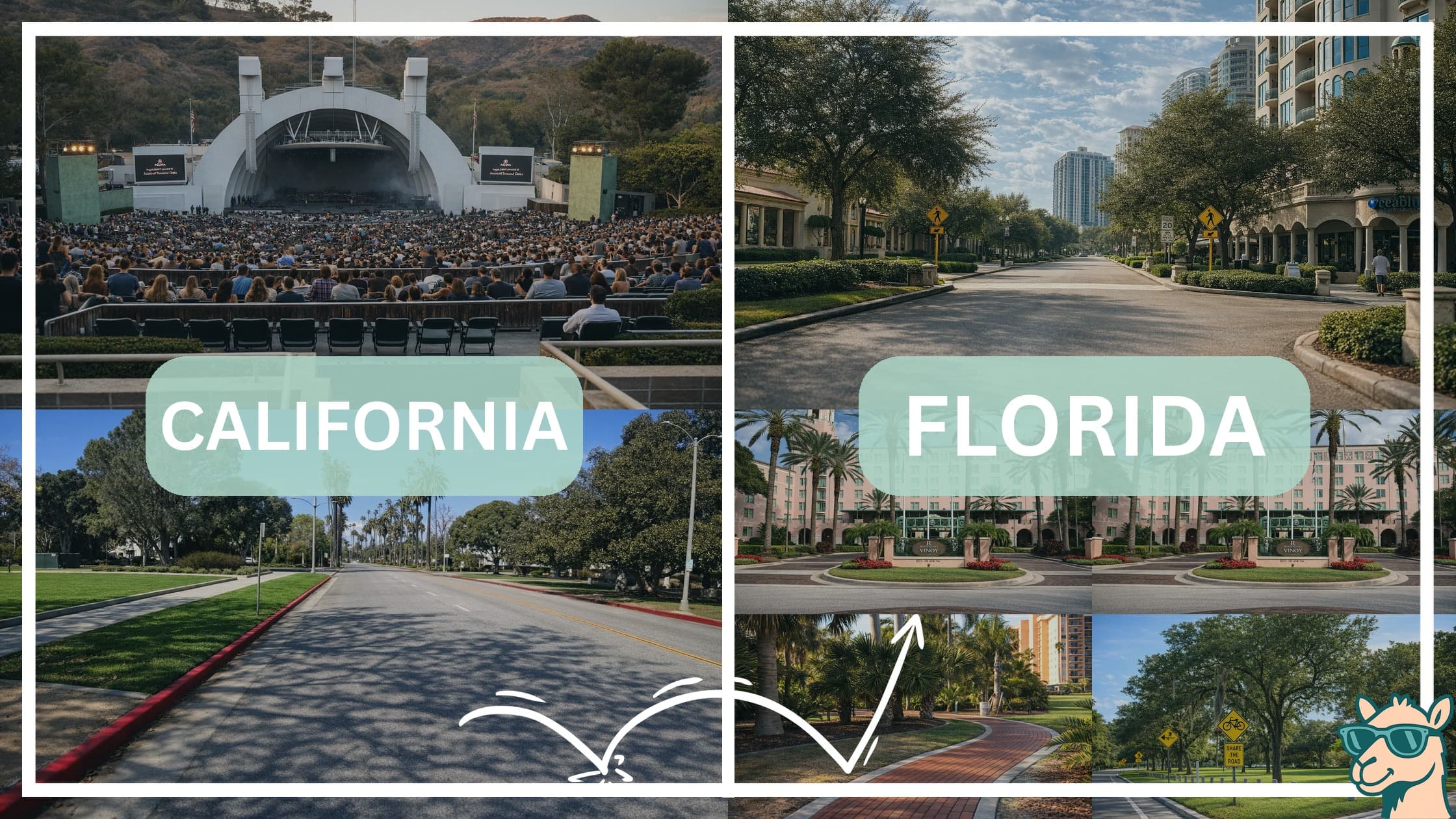 comparison of hotspots between neighborhoods in California and Florida