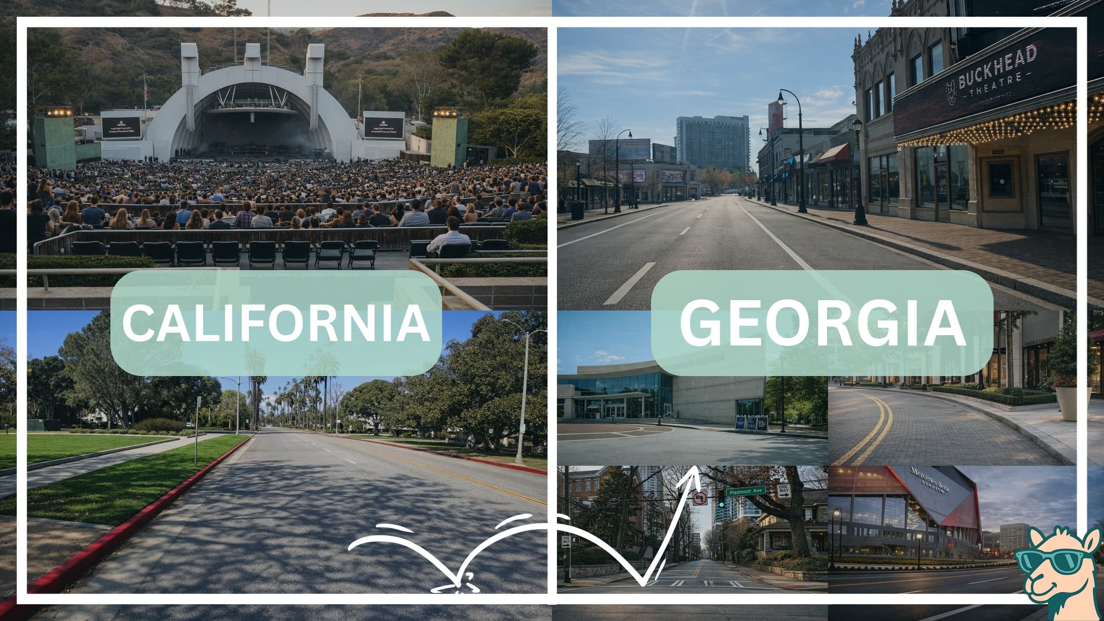 comparison of hotspots between neighborhoods in California and Georgia