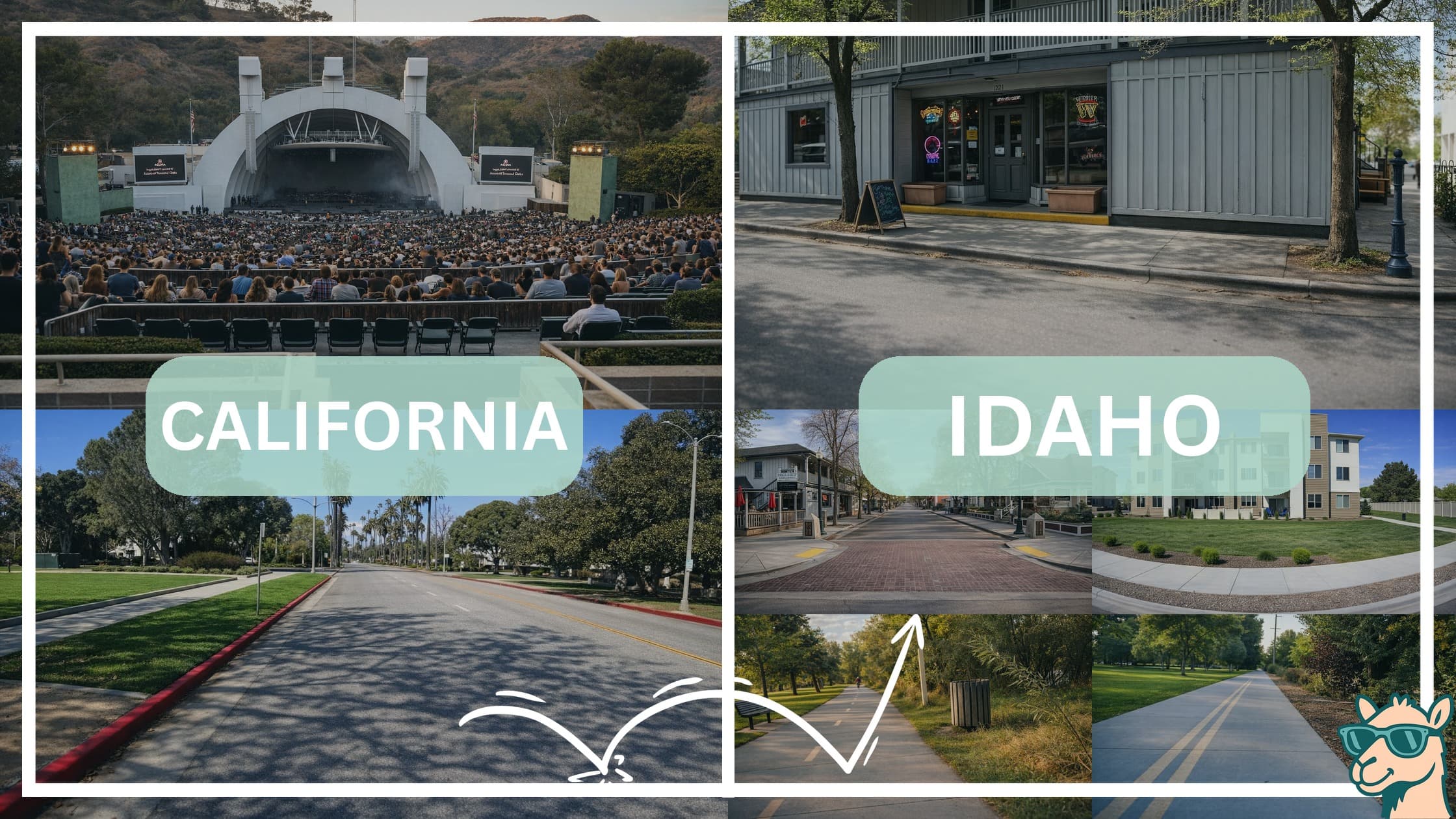 comparison of hotspots between neighborhoods in California and Idaho