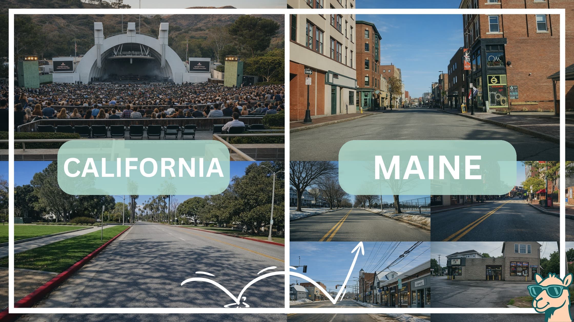 comparison of hotspots between neighborhoods in California and Maine