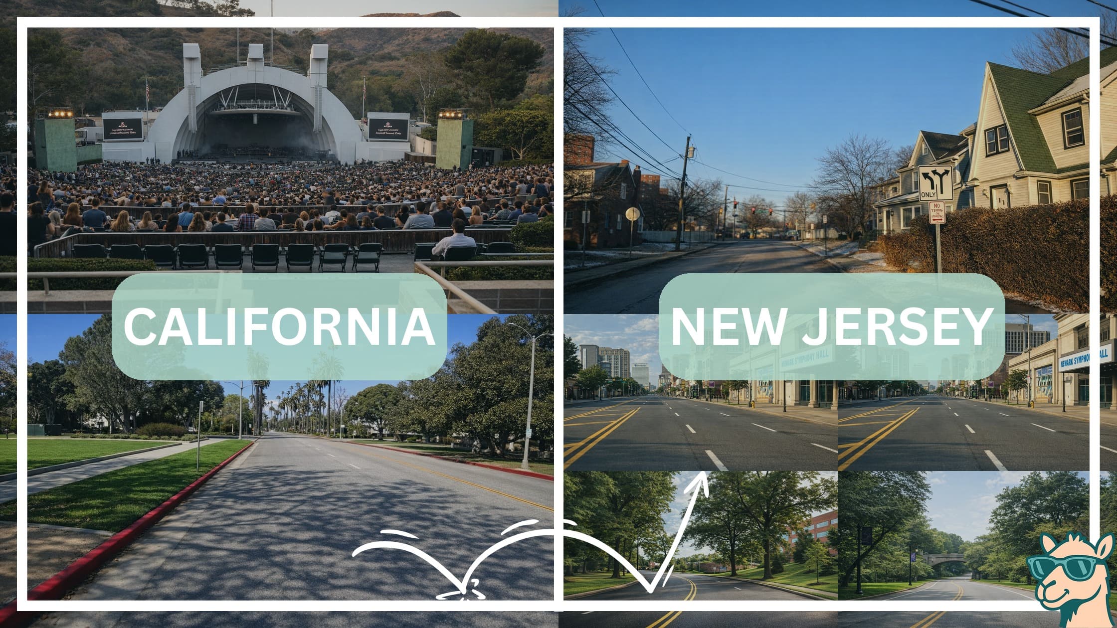 comparison of hotspots between neighborhoods in California and New Jersey