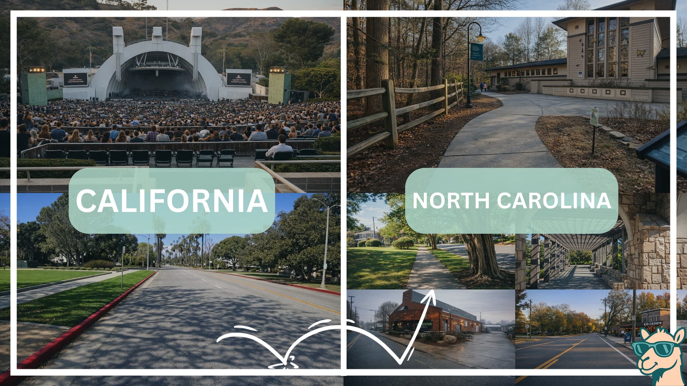 comparison of hotspots between neighborhoods in California and North Carolina