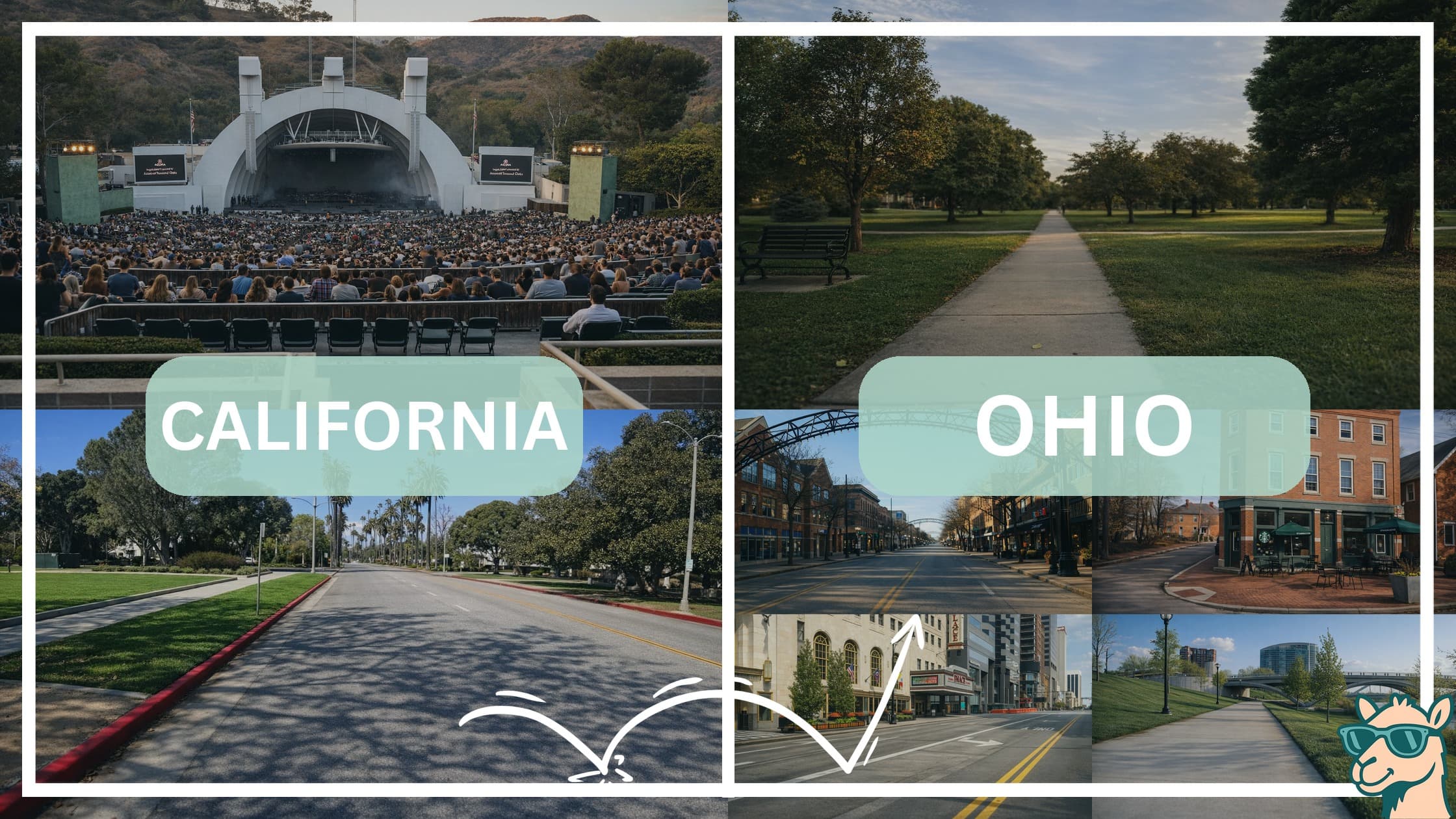comparison of hotspots between neighborhoods in California and Ohio
