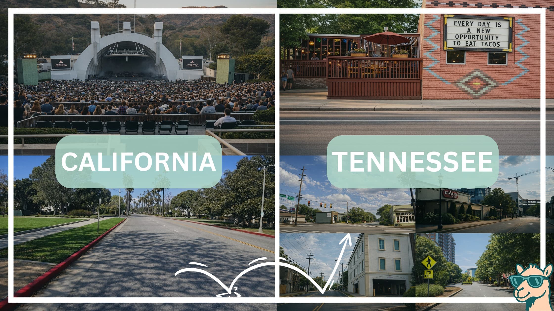 comparison of hotspots between neighborhoods in California and Tennessee