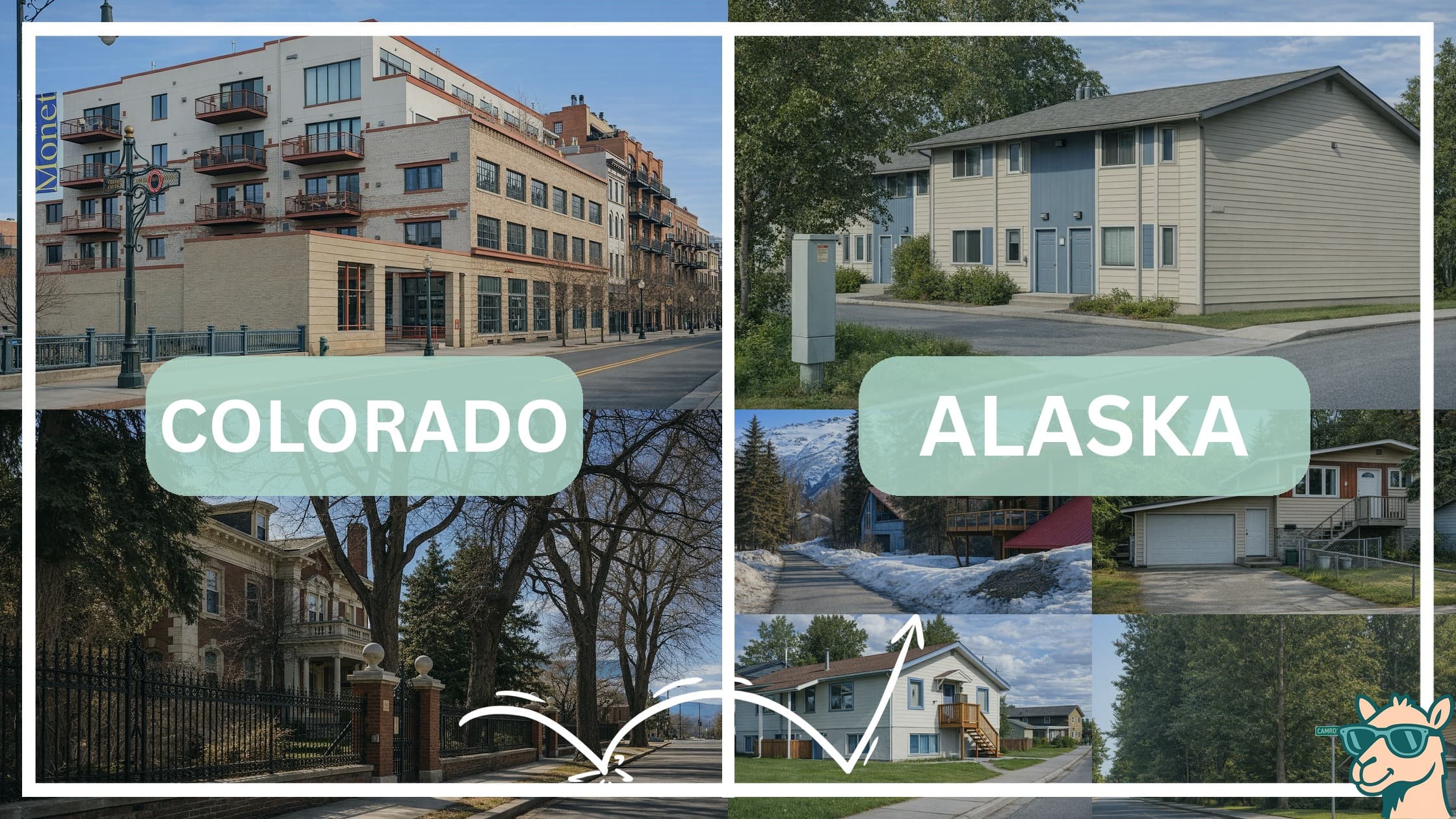 comparison of housing options and types between neighborhoods in Colorado and Alaska