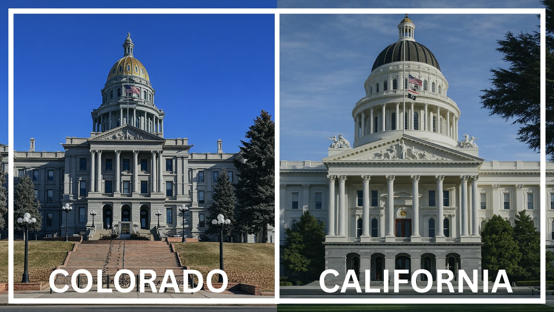 Comparing the state capitol buildings between Colorado and California.
