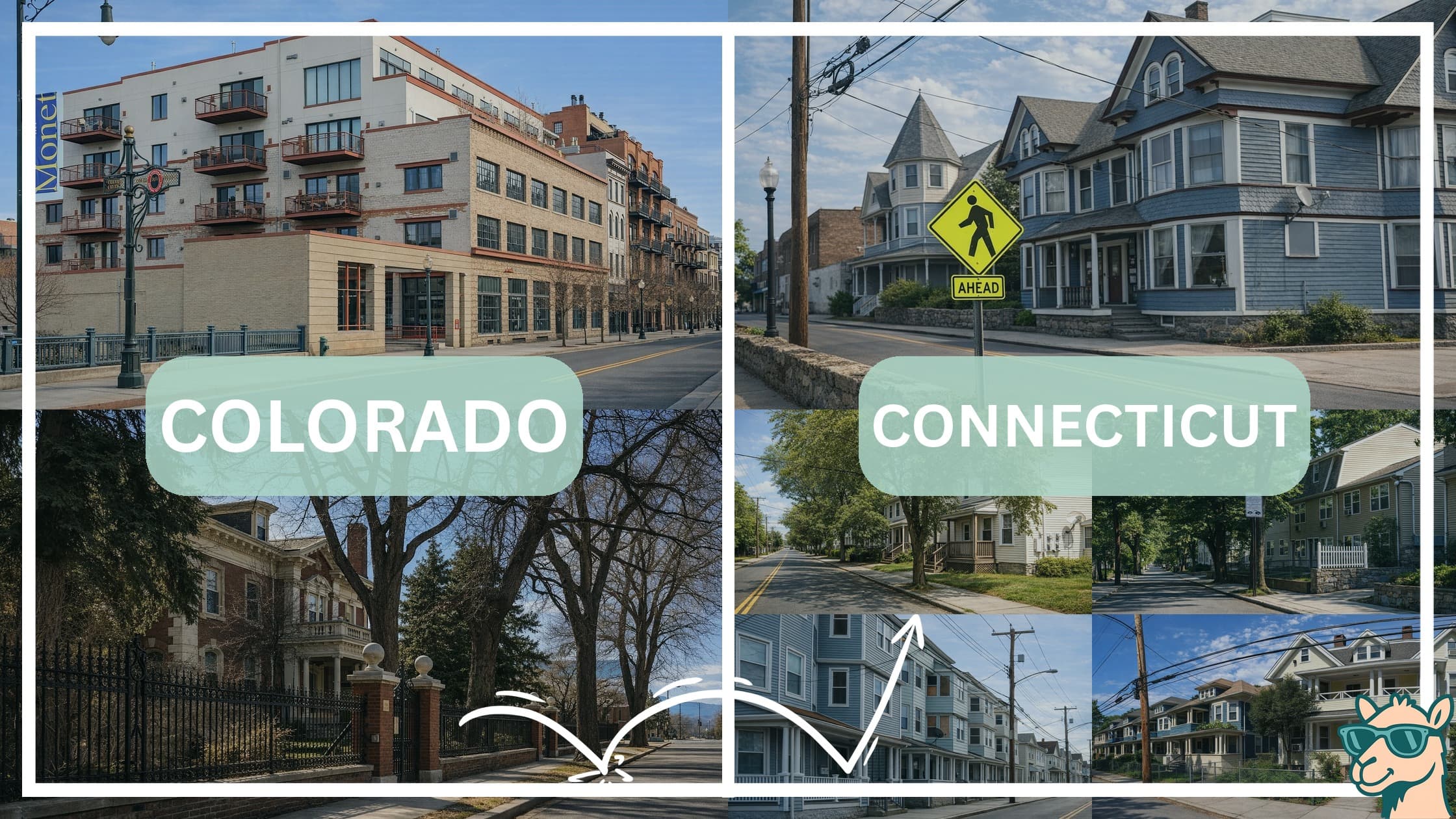comparison of housing options and types between neighborhoods in Colorado and Connecticut