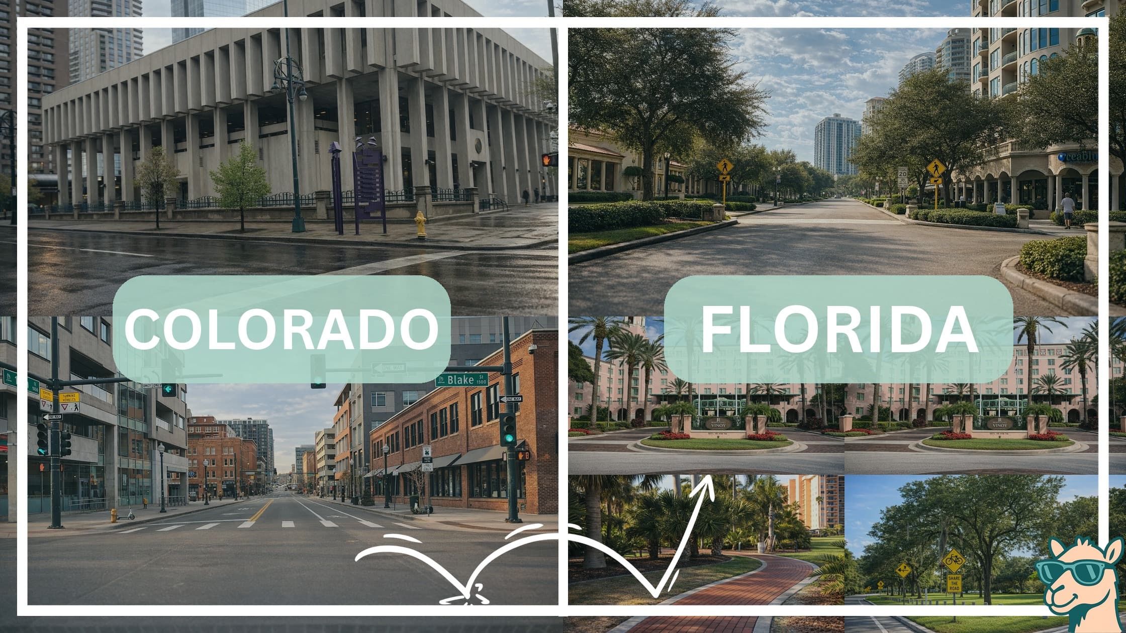 comparison of hotspots between neighborhoods in Colorado and Florida