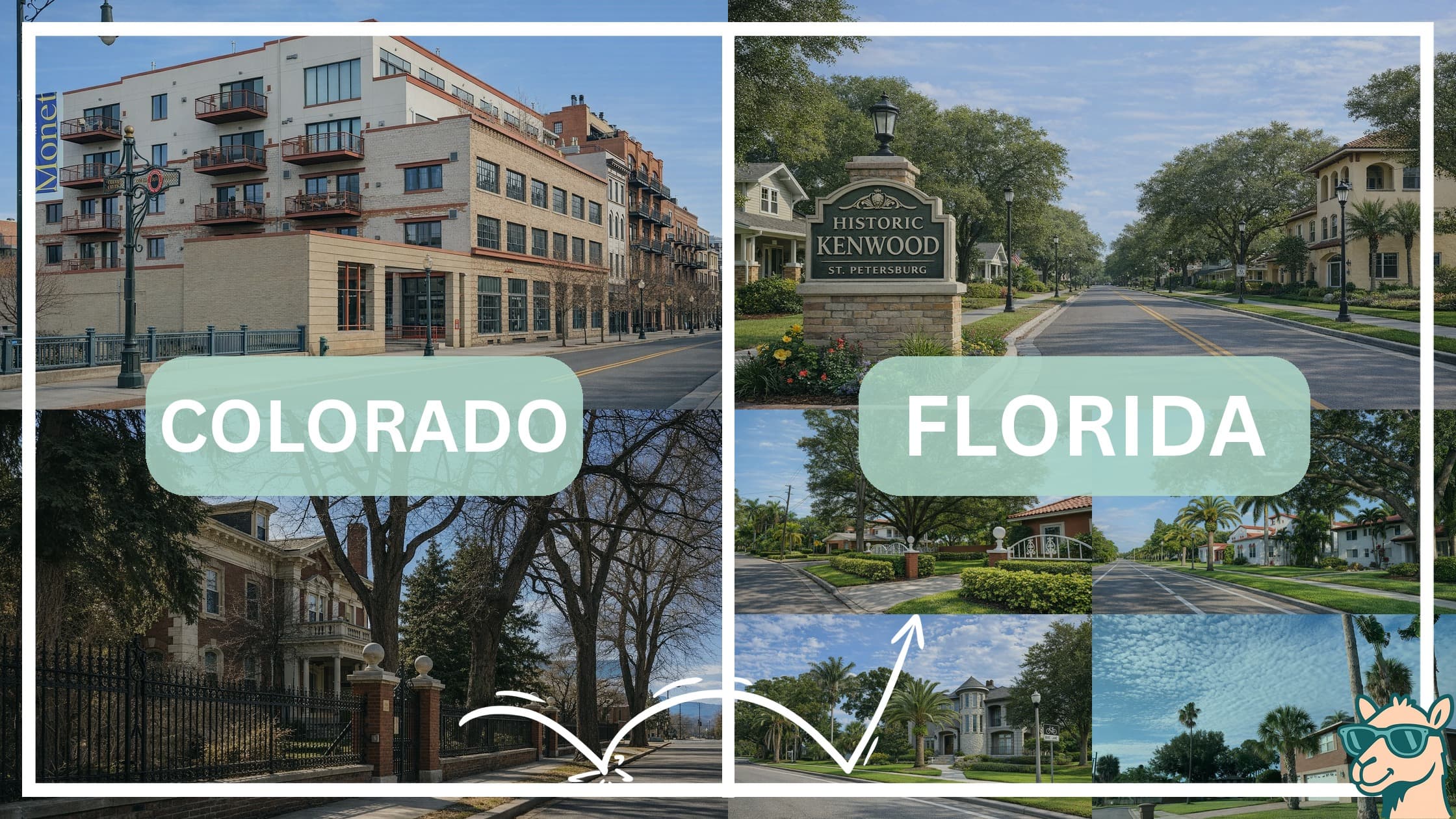 comparison of housing options and types between neighborhoods in Colorado and Florida