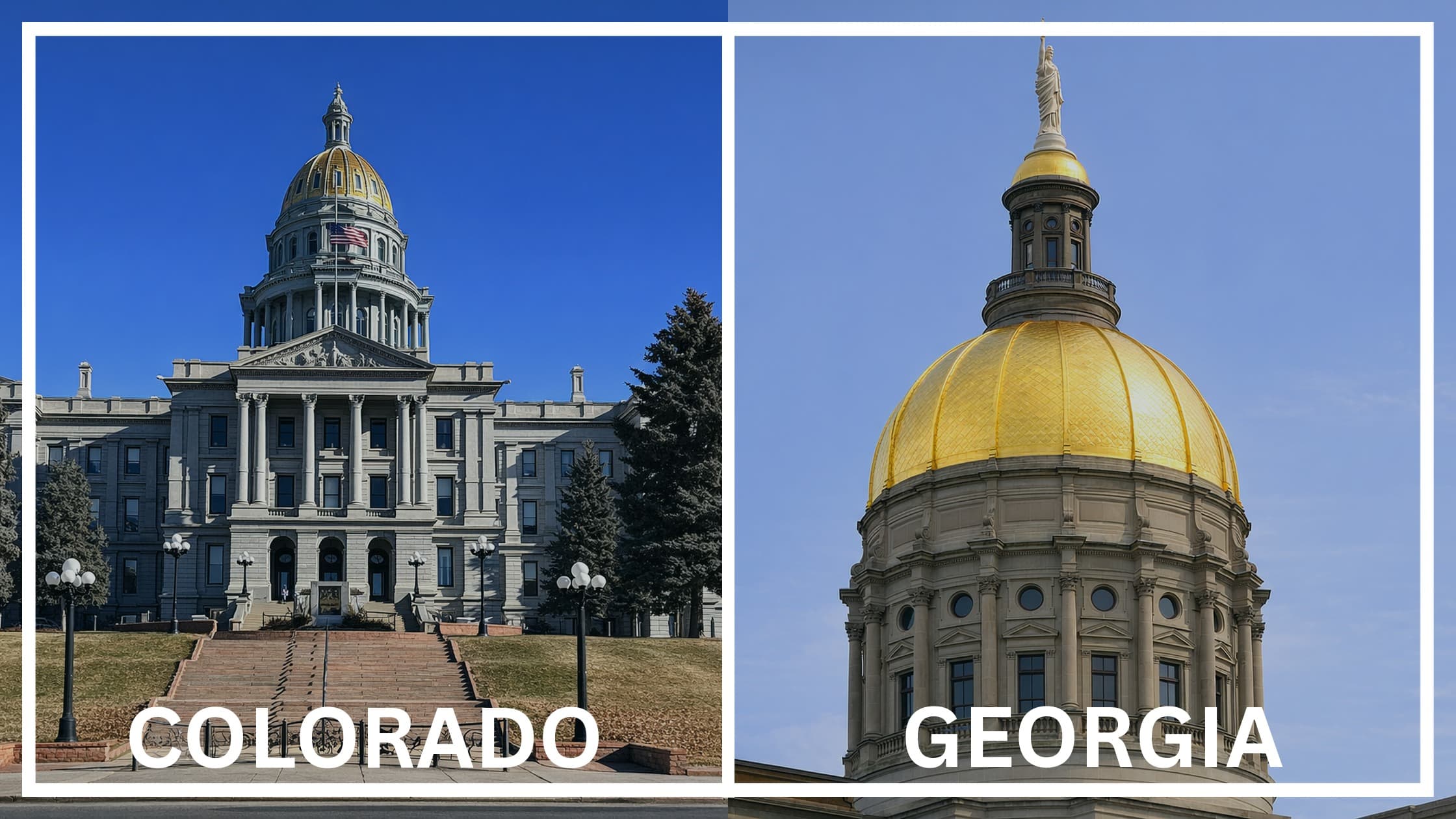 Comparing the state capitol buildings between Colorado and Georgia.