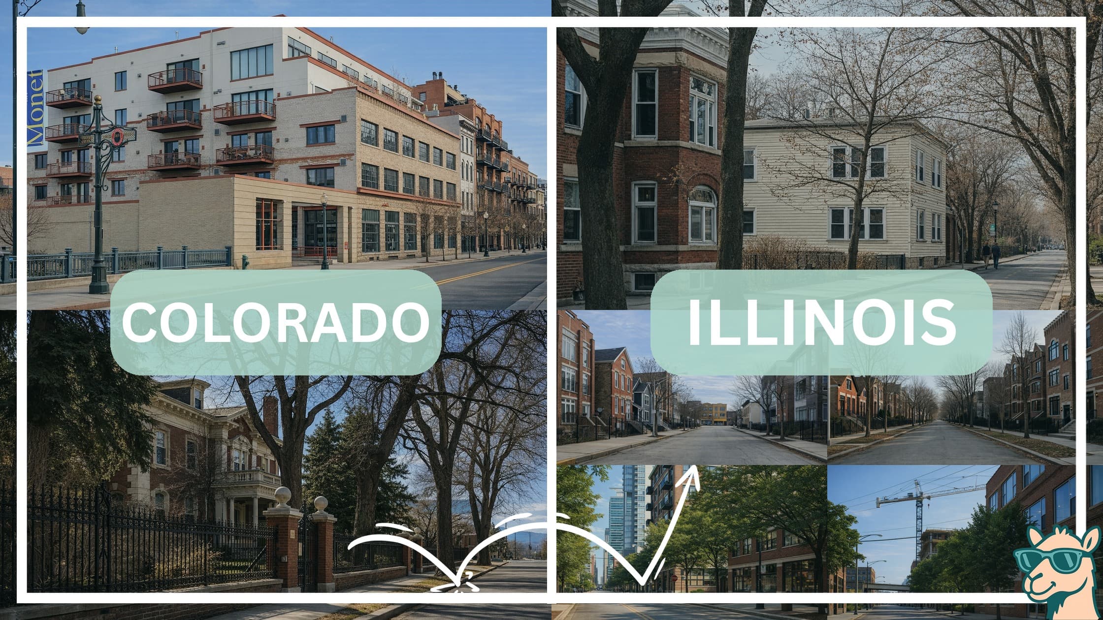 comparison of housing options and types between neighborhoods in Colorado and Illinois