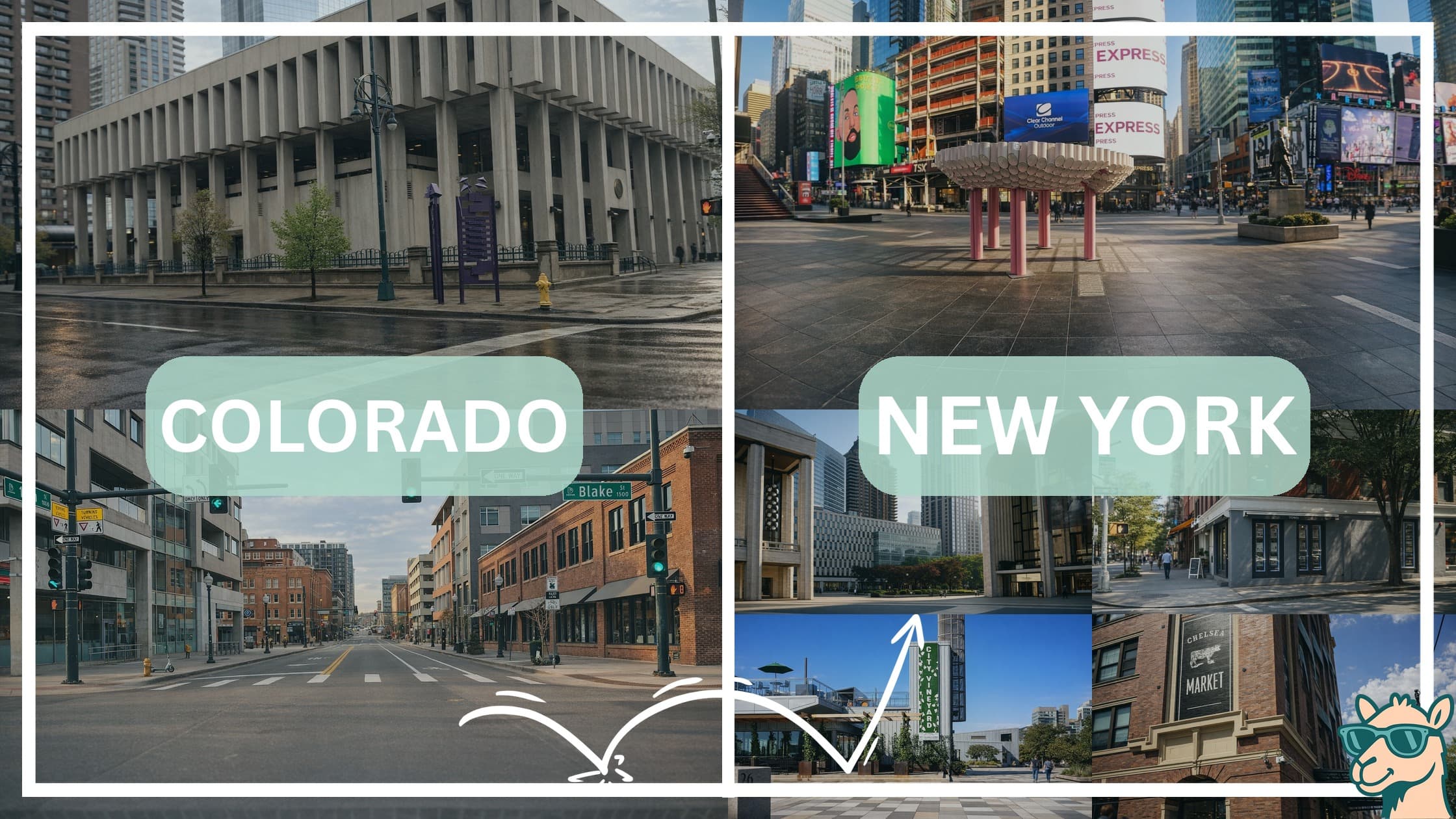 comparison of hotspots between neighborhoods in Colorado and New York