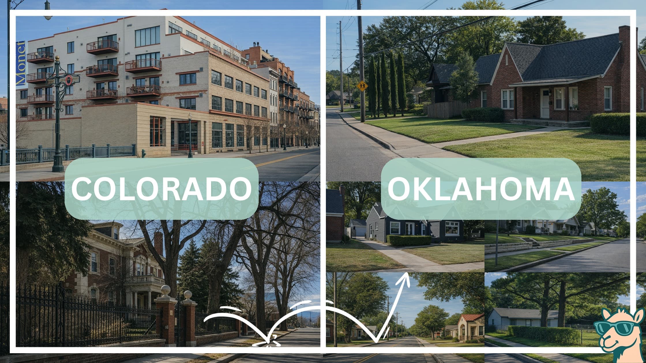 comparison of housing options and types between neighborhoods in Colorado and Oklahoma